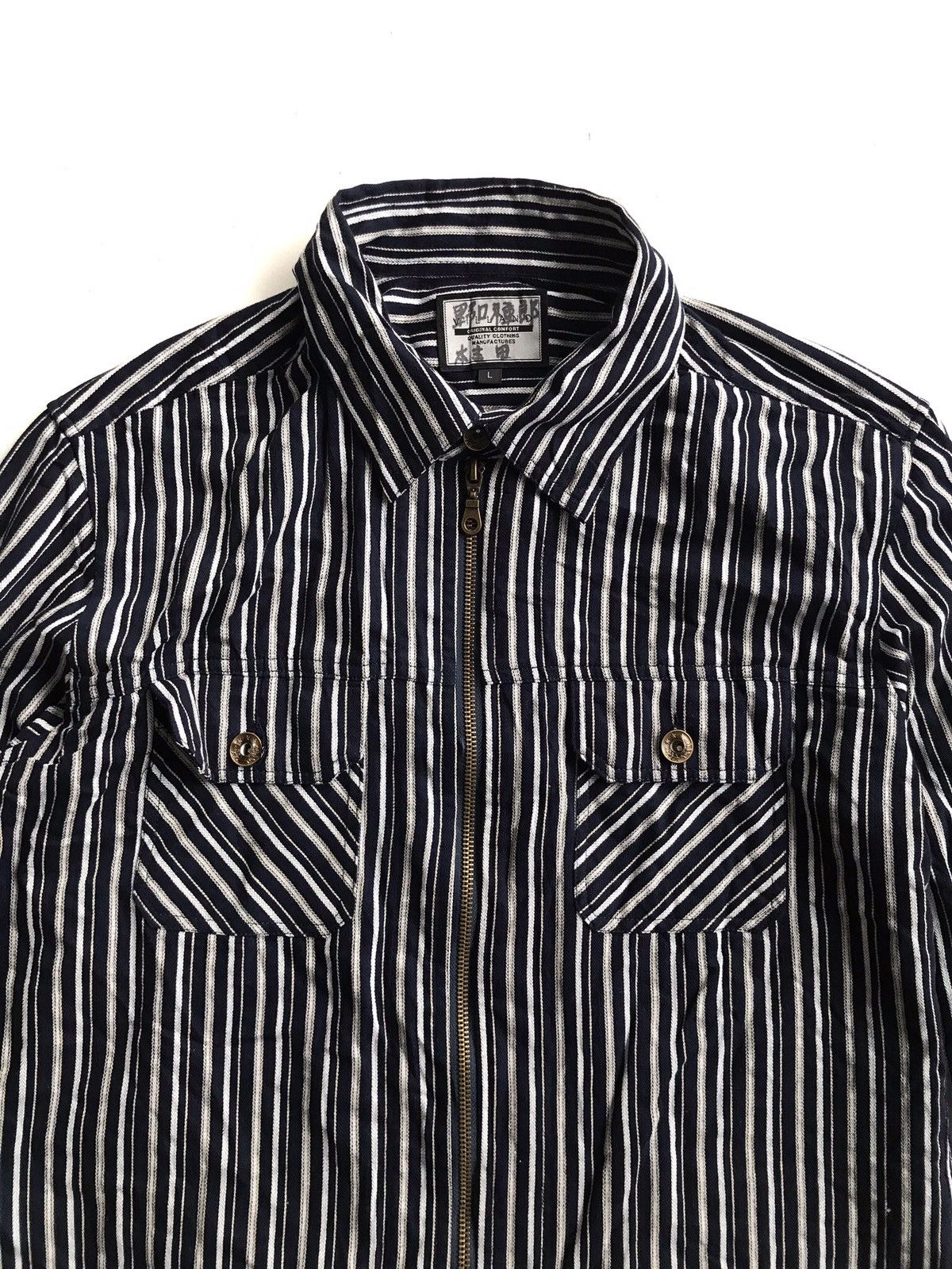 Japanese Brand Japanese Brand Villand Horizantaly Stripes Zipper jacket Size US L / EU 52-54 / 3 - 1 Thumbnail