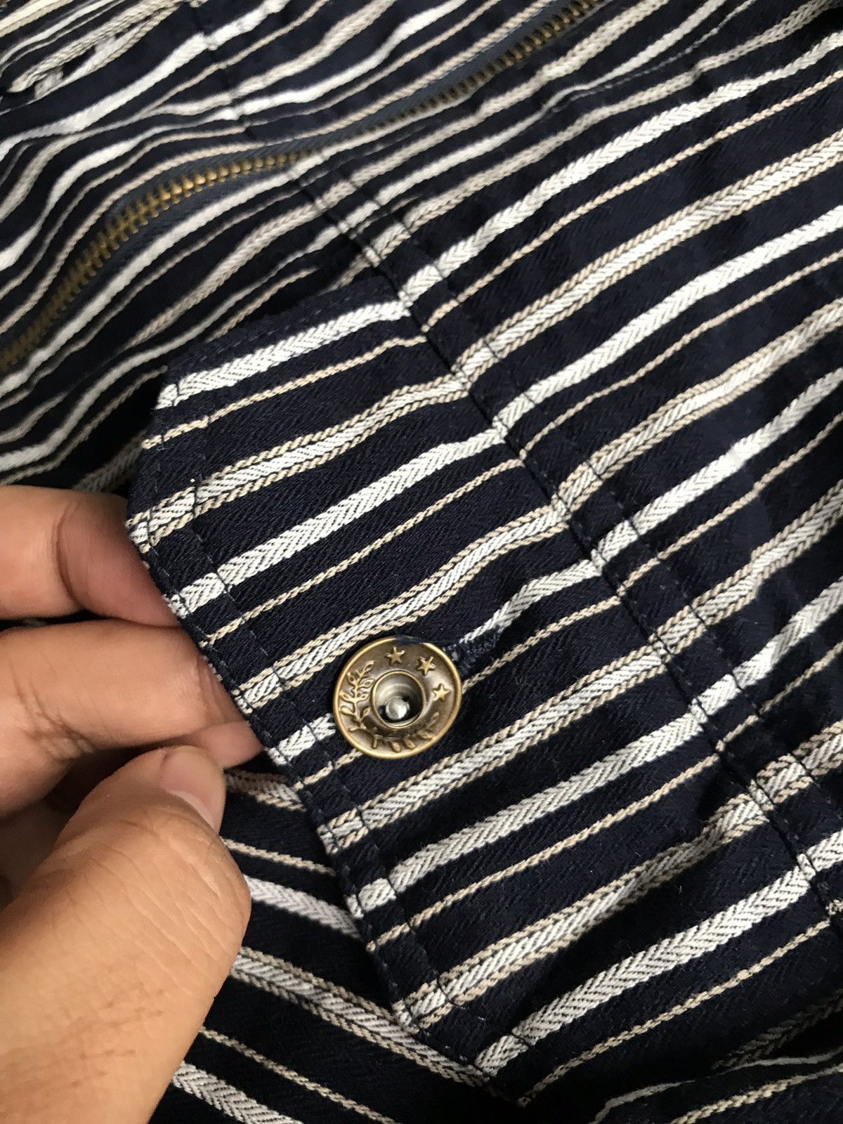 Japanese Brand Japanese Brand Villand Horizantaly Stripes Zipper jacket Size US L / EU 52-54 / 3 - 8 Thumbnail