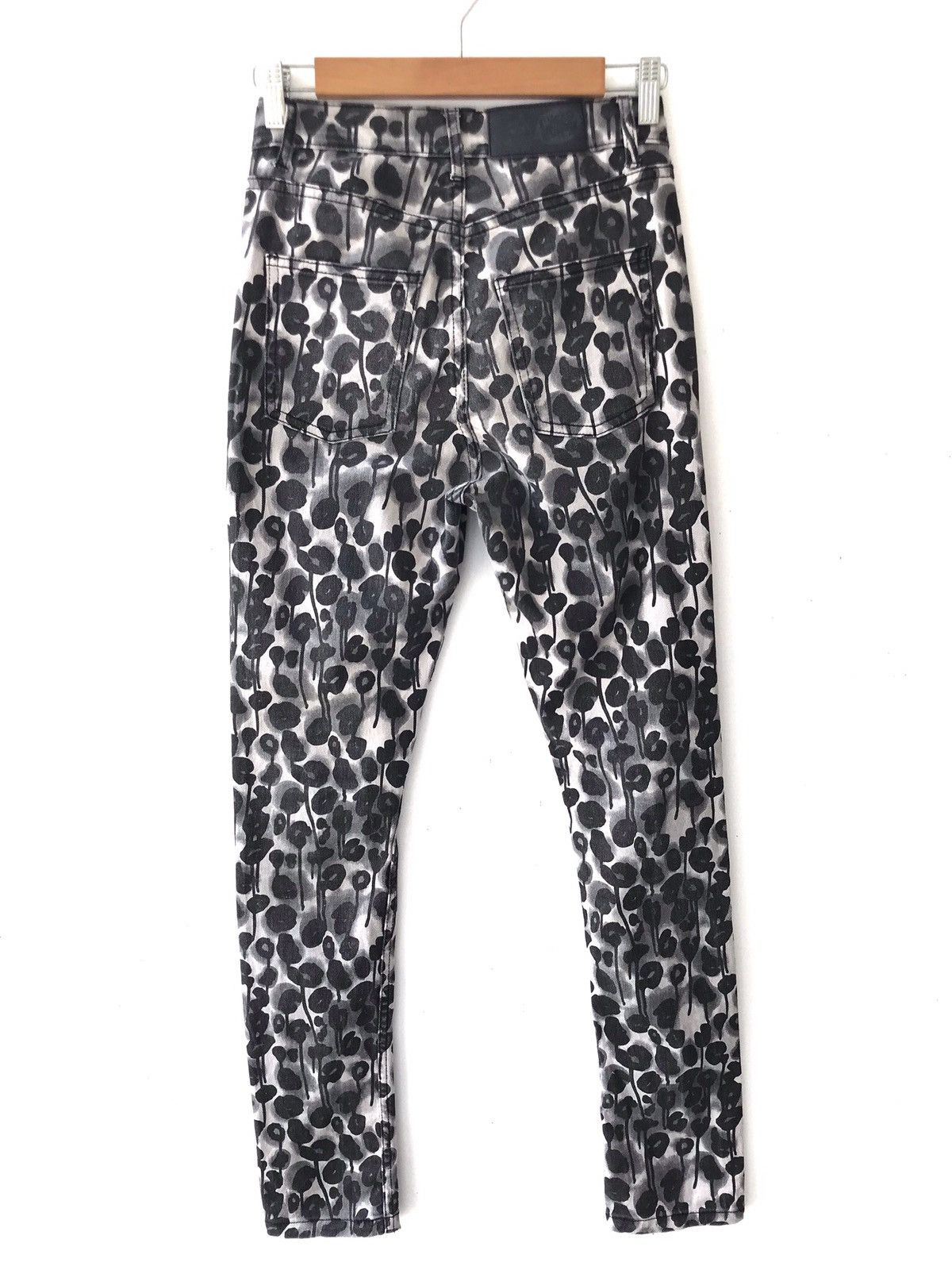 image of Cheap Monday All Over Print Skinny Jeans in Black, Men's (Size 26)