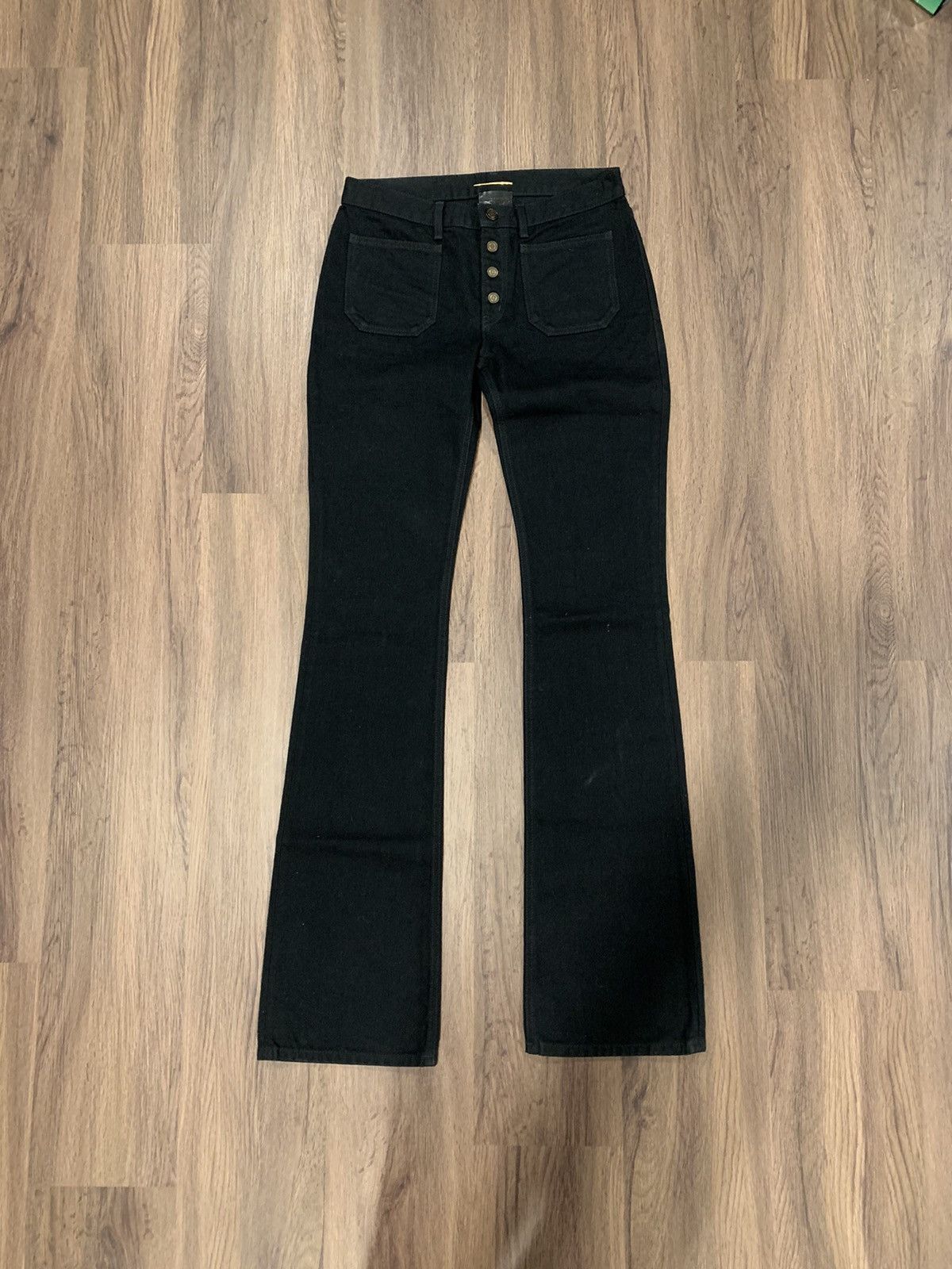 image of Hedi Slimane x Saint Laurent Paris Black Flare Jeans, Men's (Size 28)