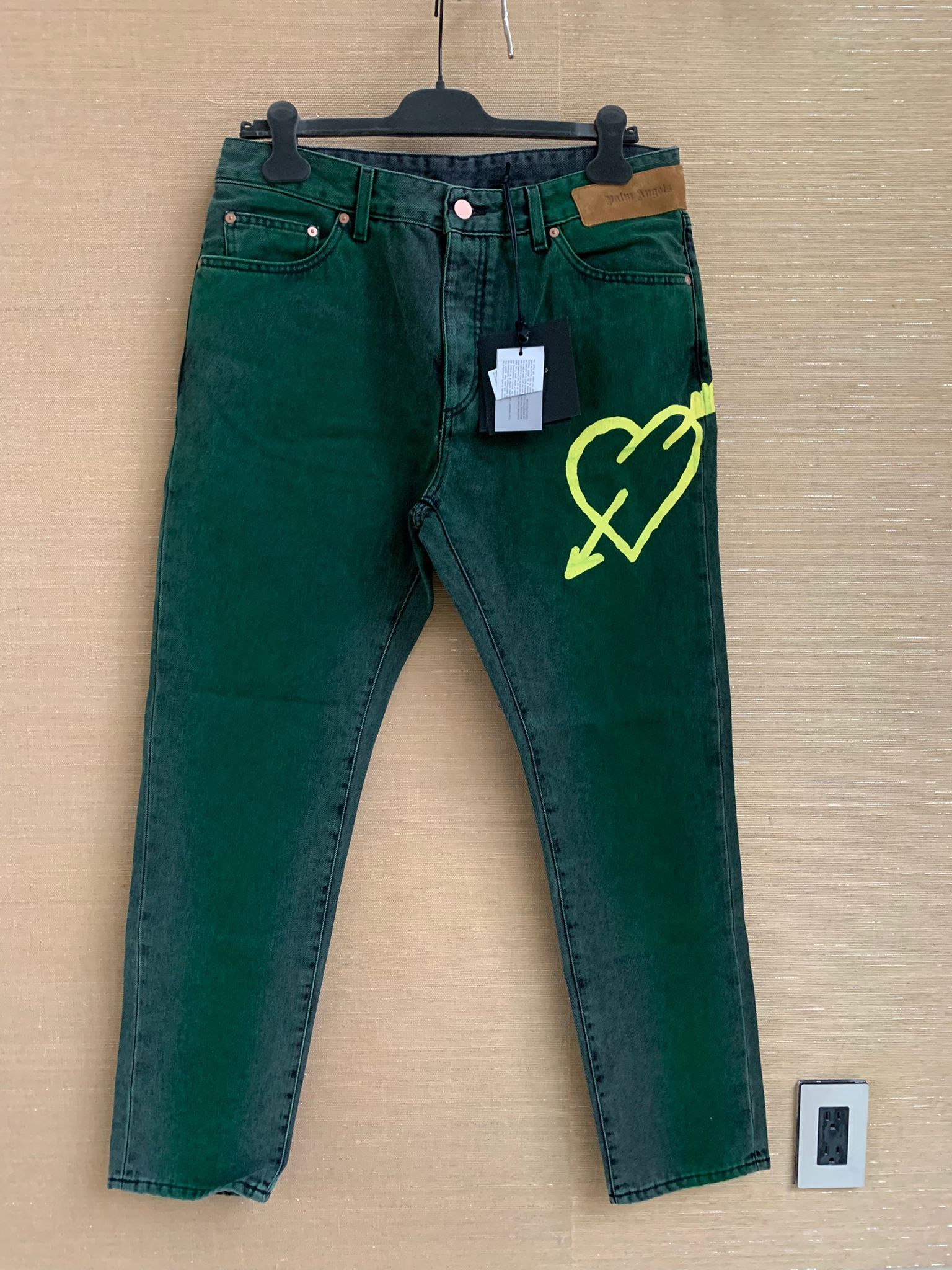 Palm Angels o1rshd1 Pierced Heart Denim Jeans Size US 34 / EU 50 - 1 Thumbnail