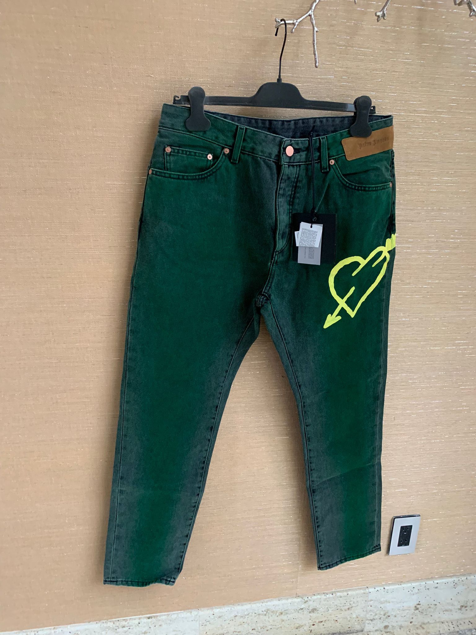 Palm Angels o1rshd1 Pierced Heart Denim Jeans Size US 34 / EU 50 - 8 Thumbnail