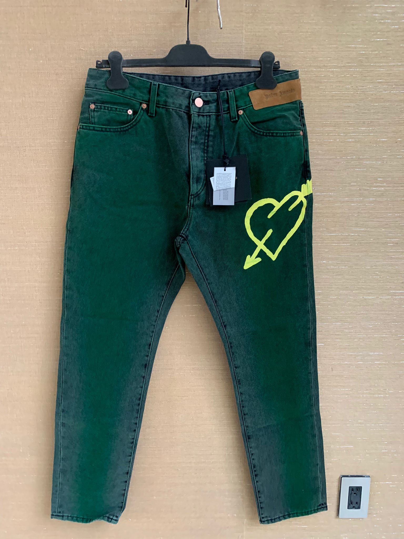 Palm Angels o1rshd1 Pierced Heart Denim Jeans Size US 34 / EU 50 - 3 Thumbnail
