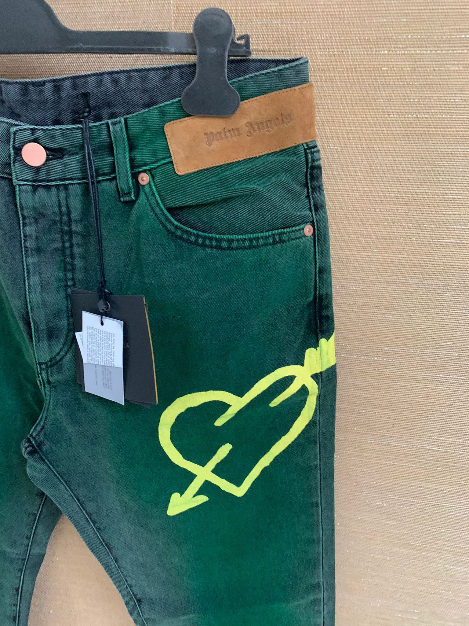 Palm Angels o1rshd1 Pierced Heart Denim Jeans Size US 34 / EU 50 - 2 Thumbnail
