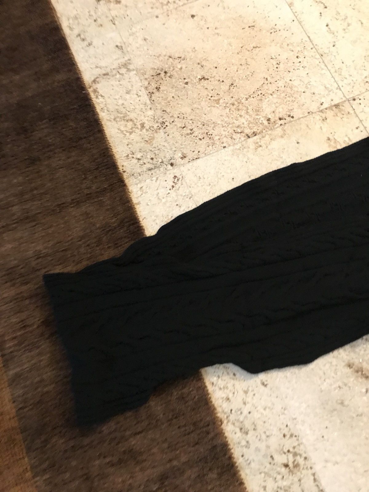 Palm Angels Long Black Wool Cable Knit Scarf Size ONE SIZE - 6 Thumbnail