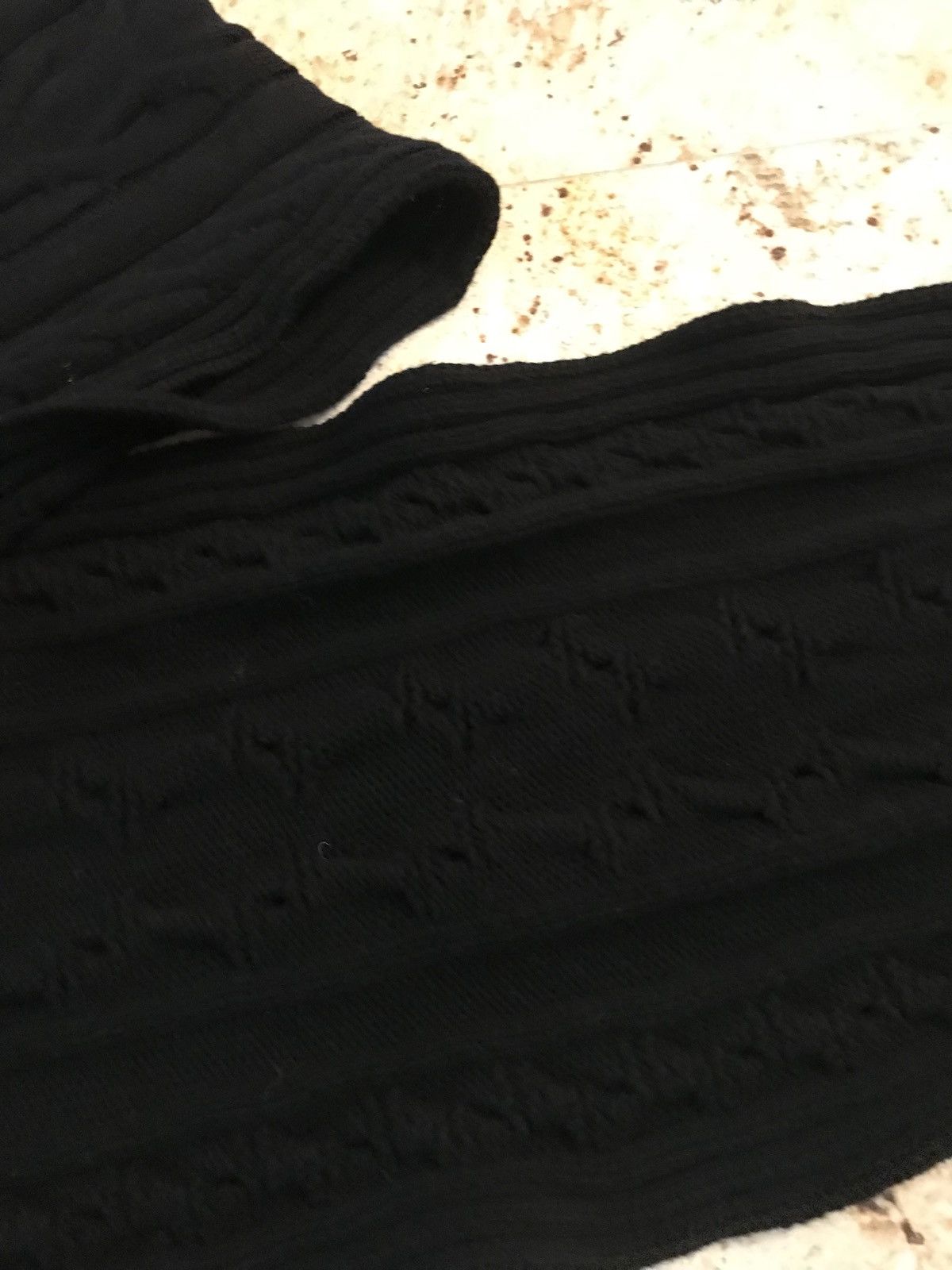 Palm Angels Long Black Wool Cable Knit Scarf Size ONE SIZE - 4 Thumbnail