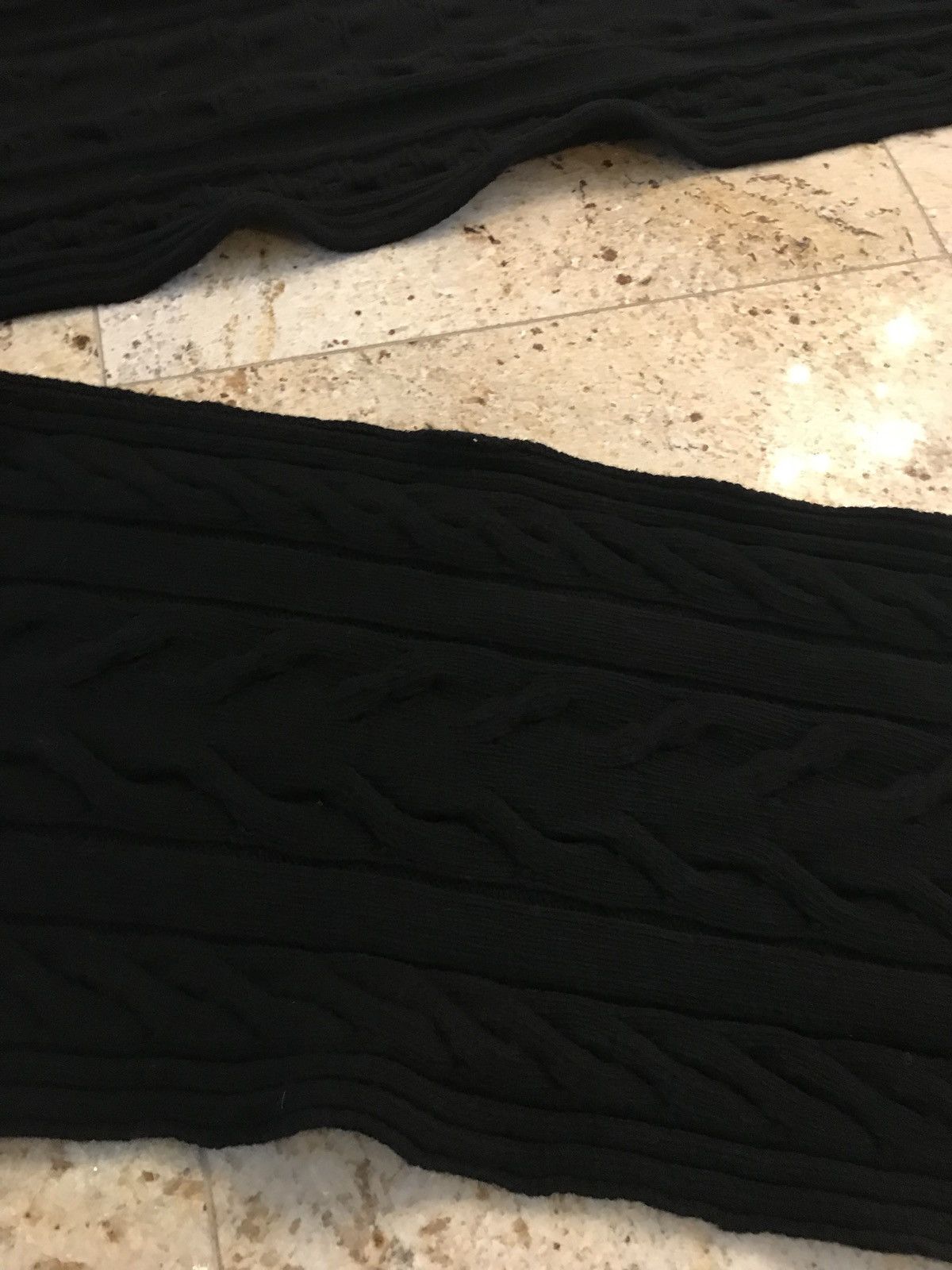 Palm Angels Long Black Wool Cable Knit Scarf Size ONE SIZE - 7 Thumbnail