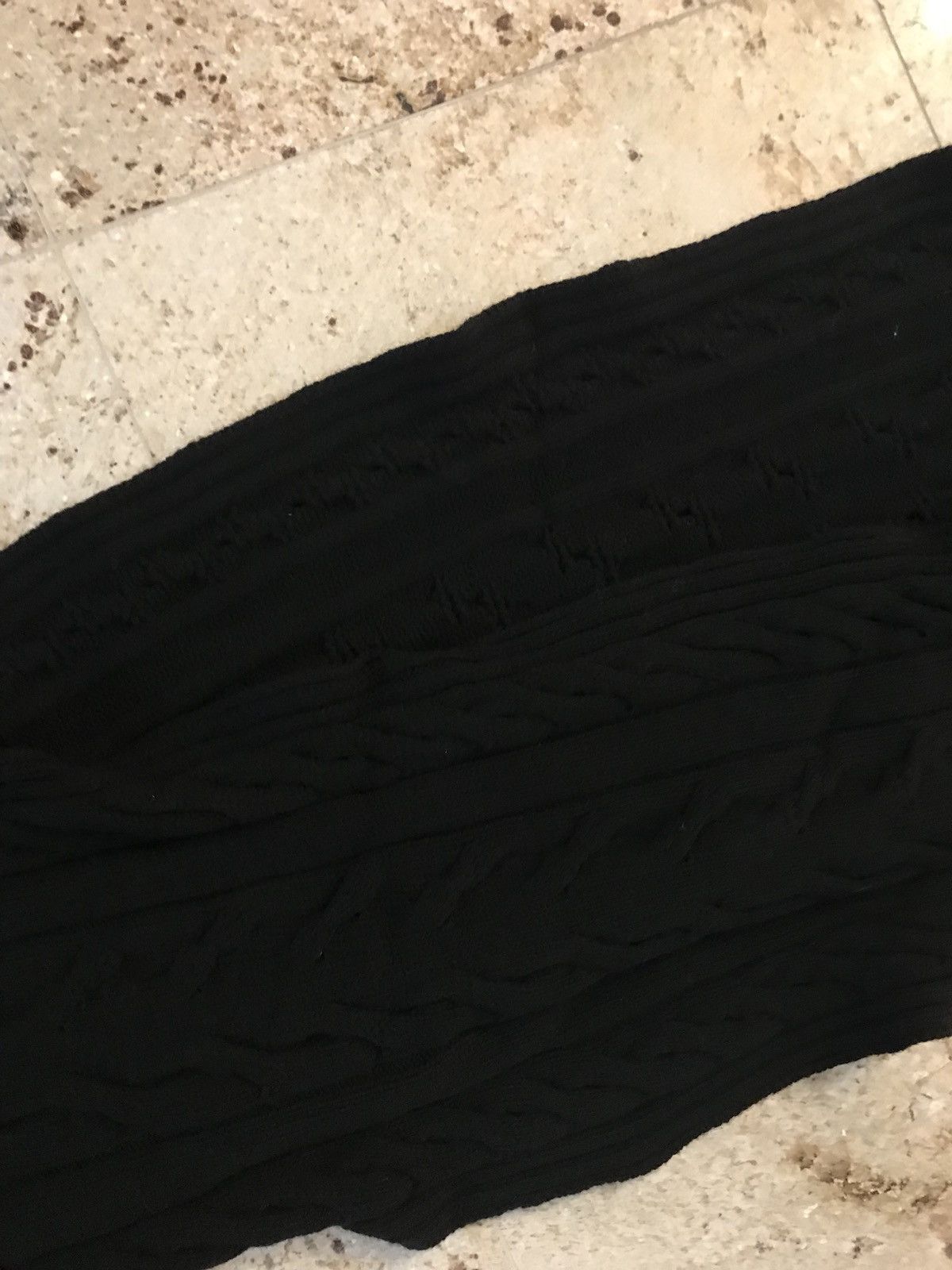Palm Angels Long Black Wool Cable Knit Scarf Size ONE SIZE - 5 Thumbnail