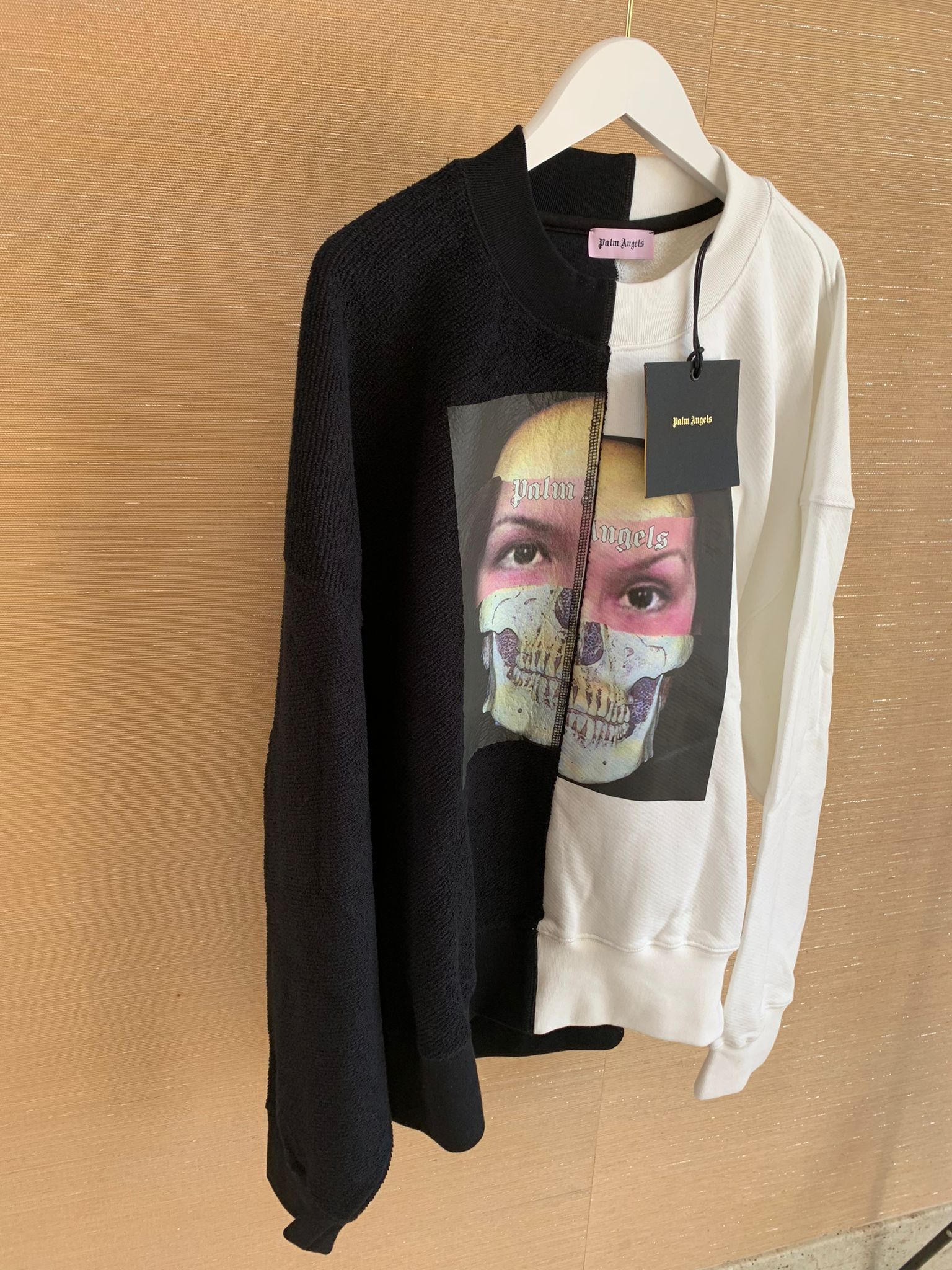 Palm Angels Split MJ Cropped Crew Neck in Black / Ivory Size US S / EU 44-46 / 1 - 4 Thumbnail