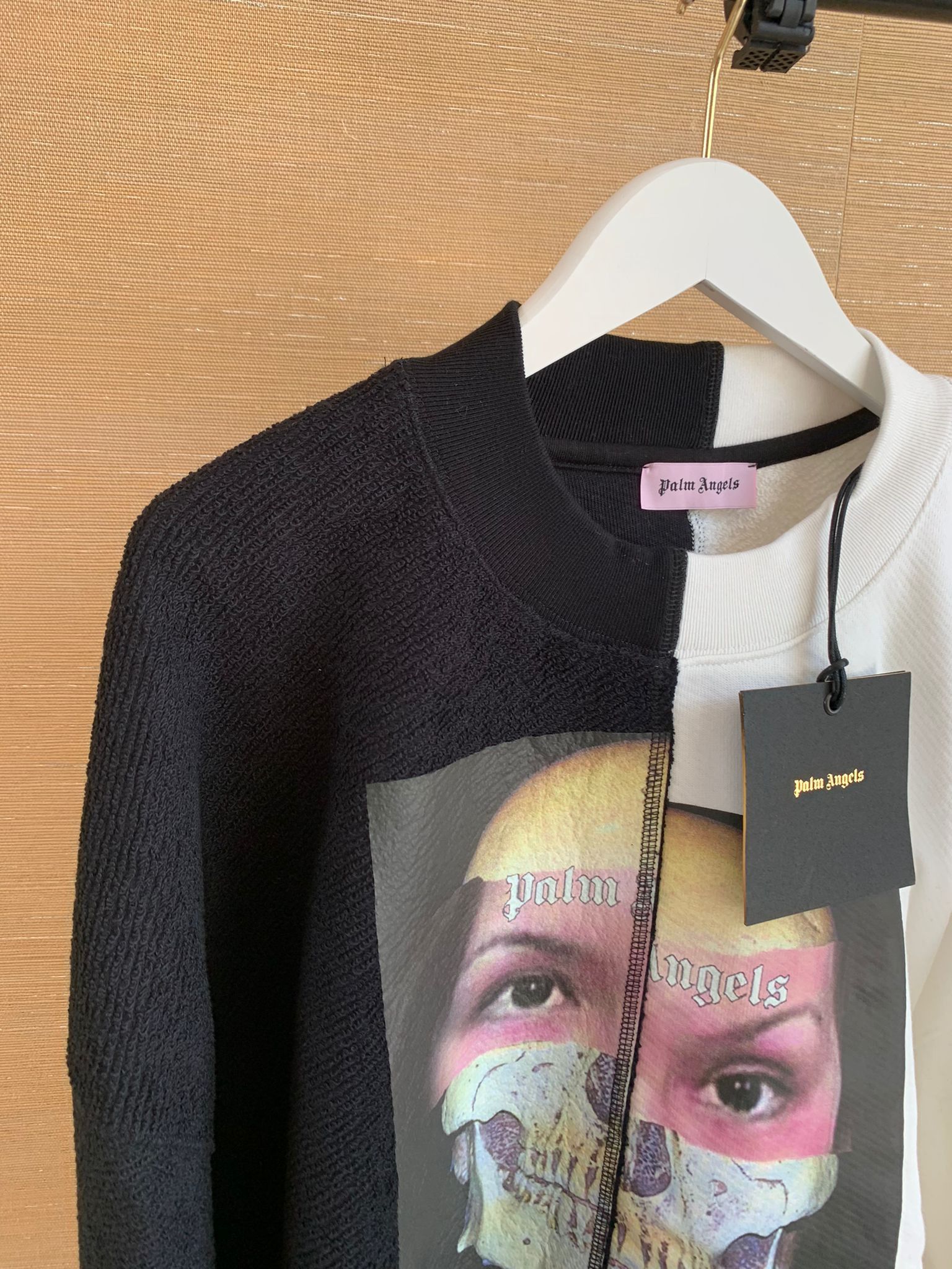 Palm Angels Split MJ Cropped Crew Neck in Black / Ivory Size US S / EU 44-46 / 1 - 3 Thumbnail