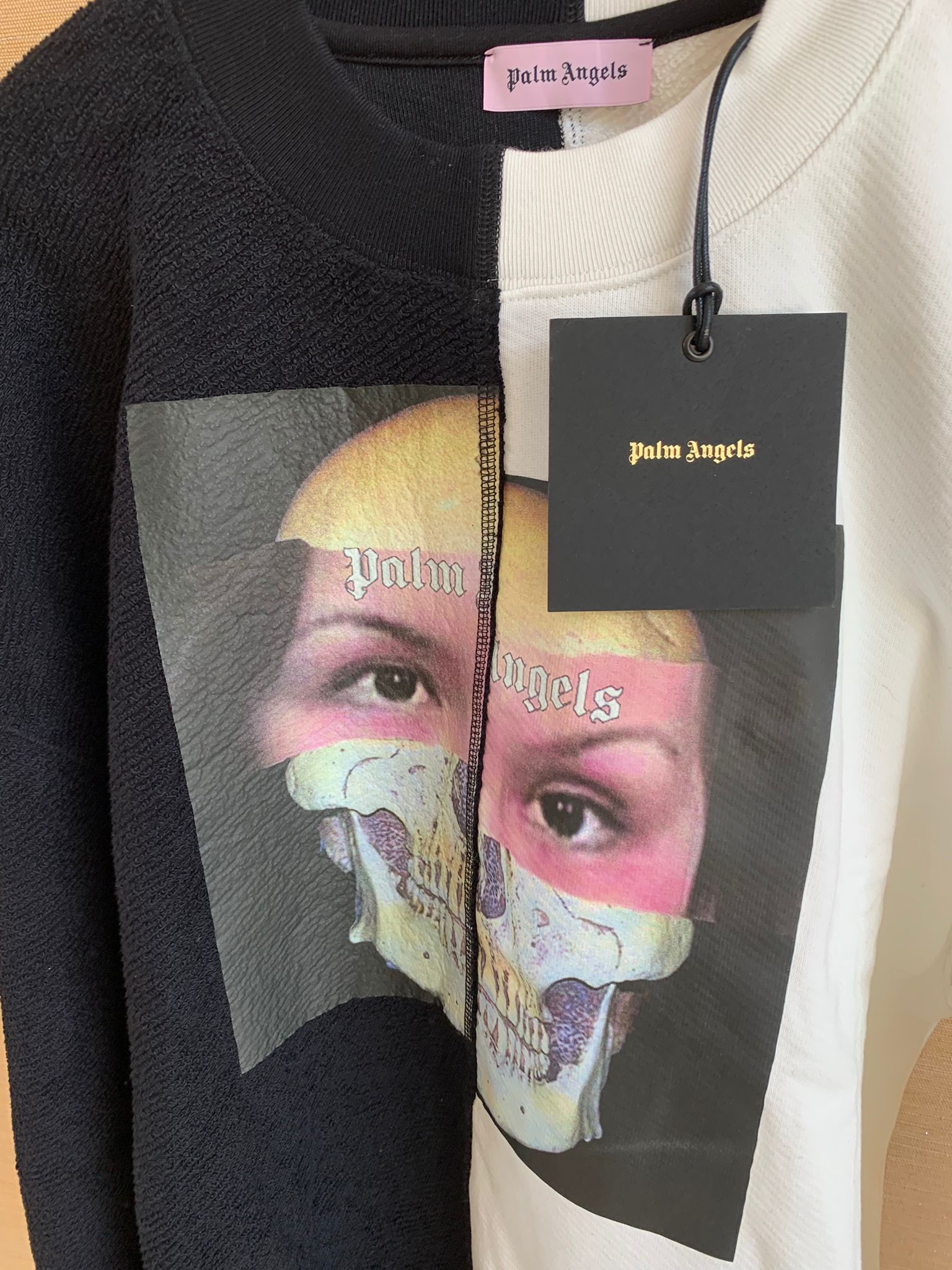 Palm Angels Split MJ Cropped Crew Neck in Black / Ivory Size US S / EU 44-46 / 1 - 10 Thumbnail