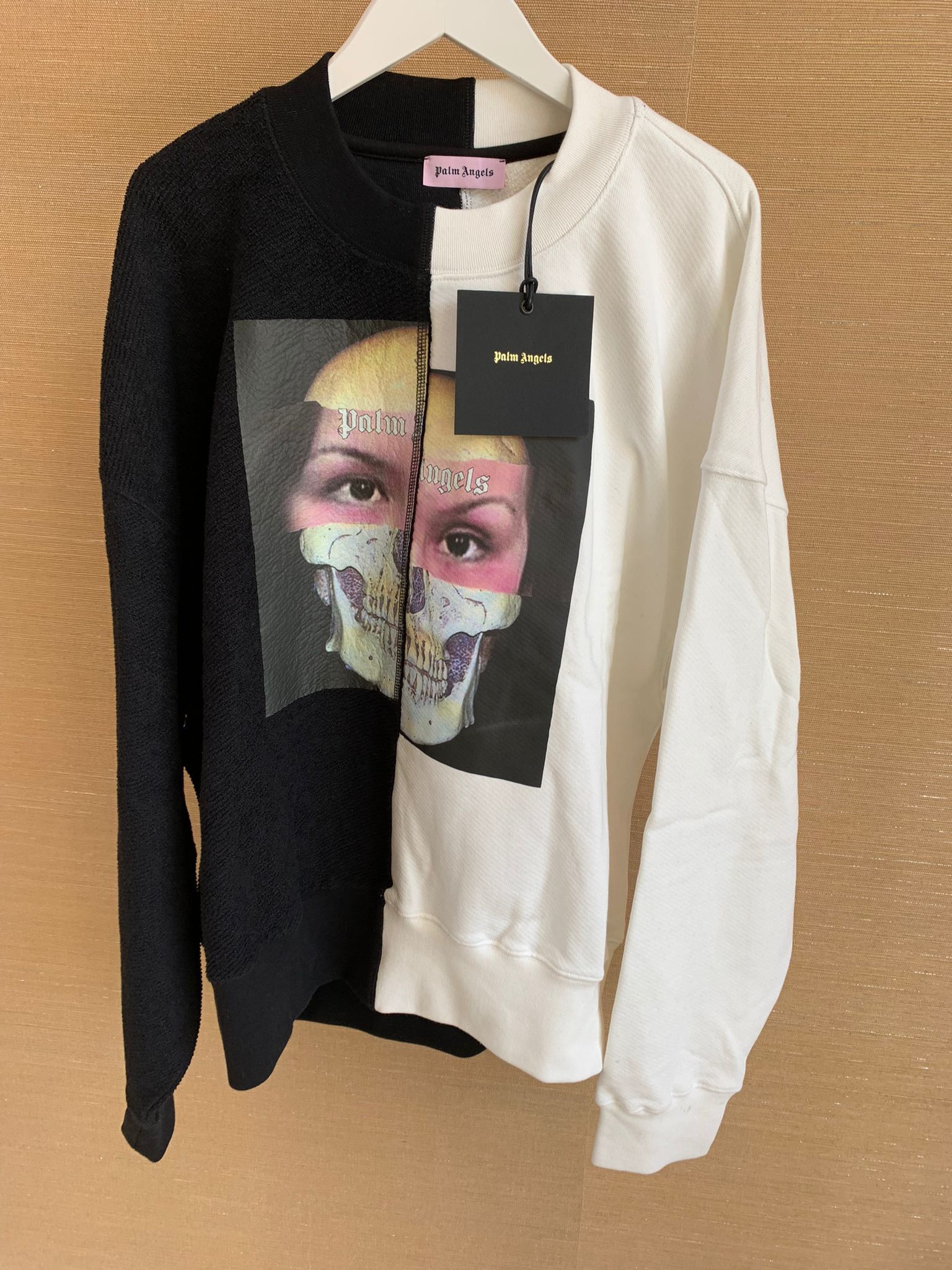 Palm Angels Split MJ Cropped Crew Neck in Black / Ivory Size US S / EU 44-46 / 1 - 7 Thumbnail