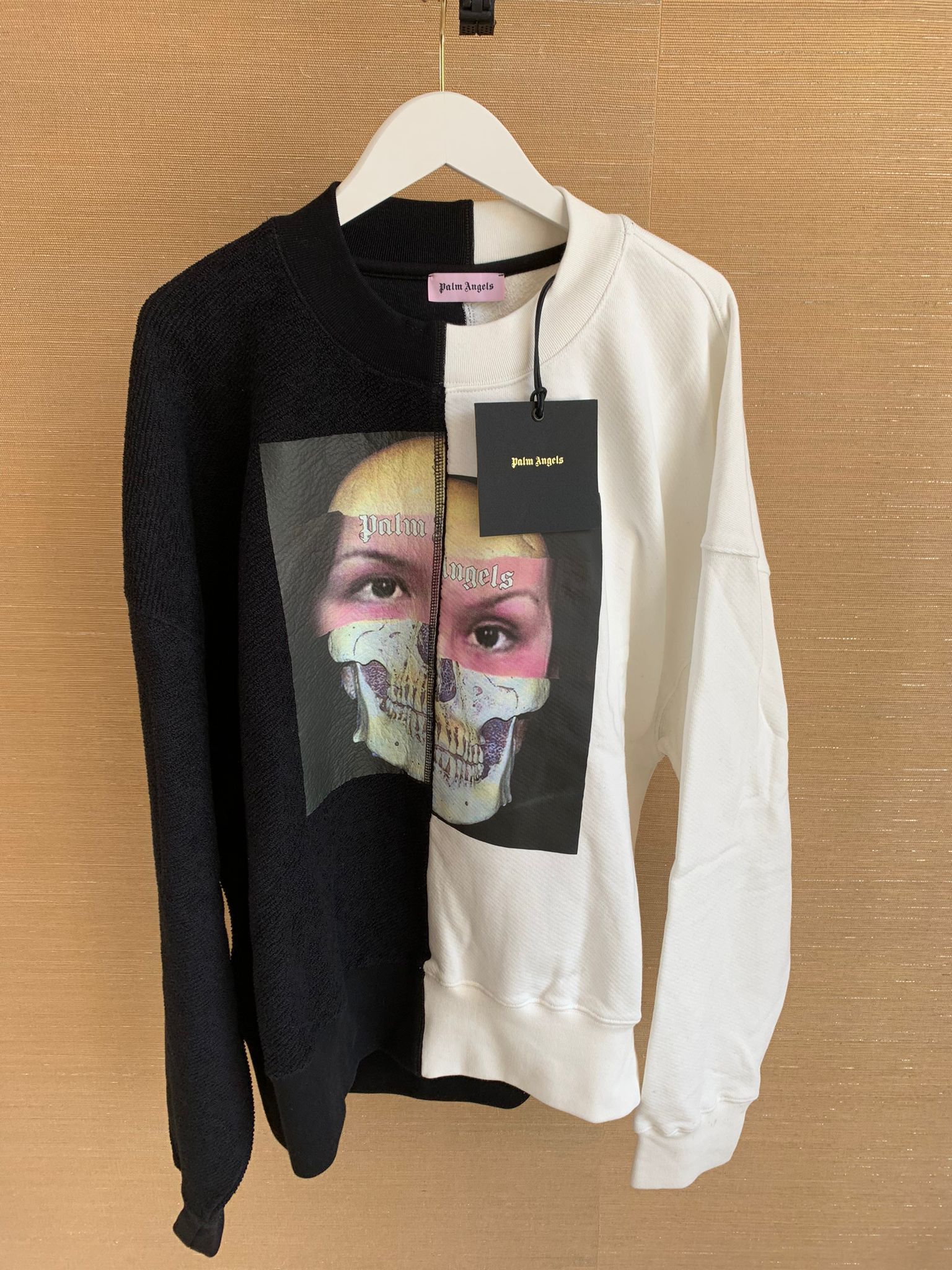 Palm Angels Split MJ Cropped Crew Neck in Black / Ivory Size US S / EU 44-46 / 1 - 2 Thumbnail
