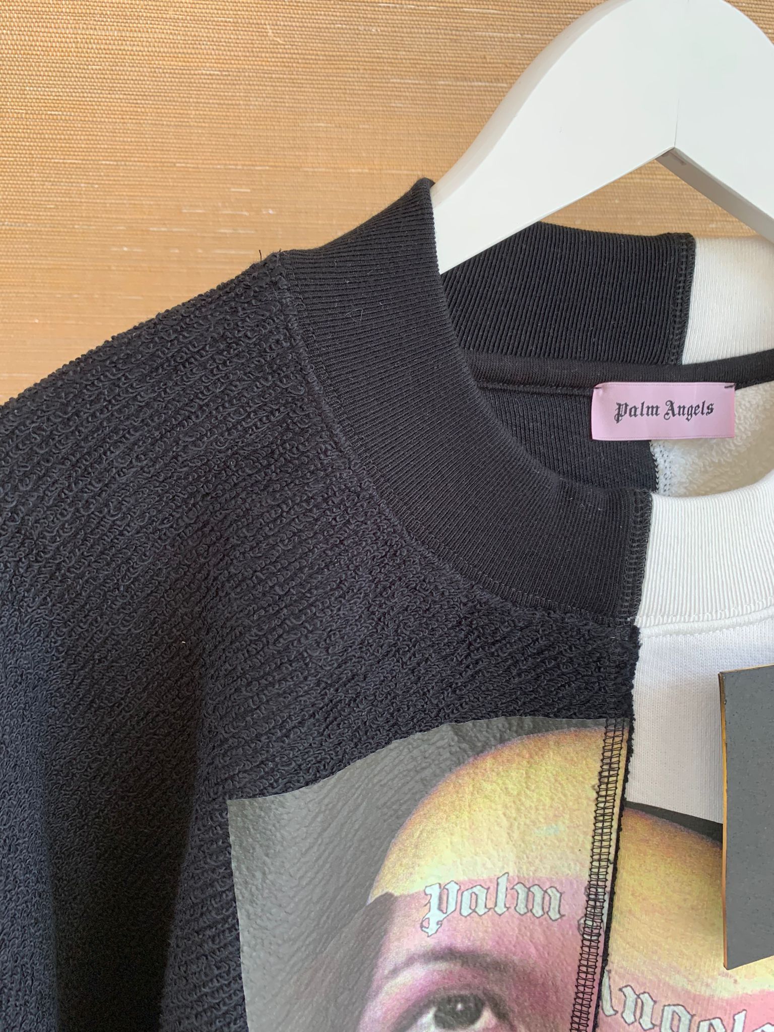 Palm Angels Split MJ Cropped Crew Neck in Black / Ivory Size US S / EU 44-46 / 1 - 6 Thumbnail