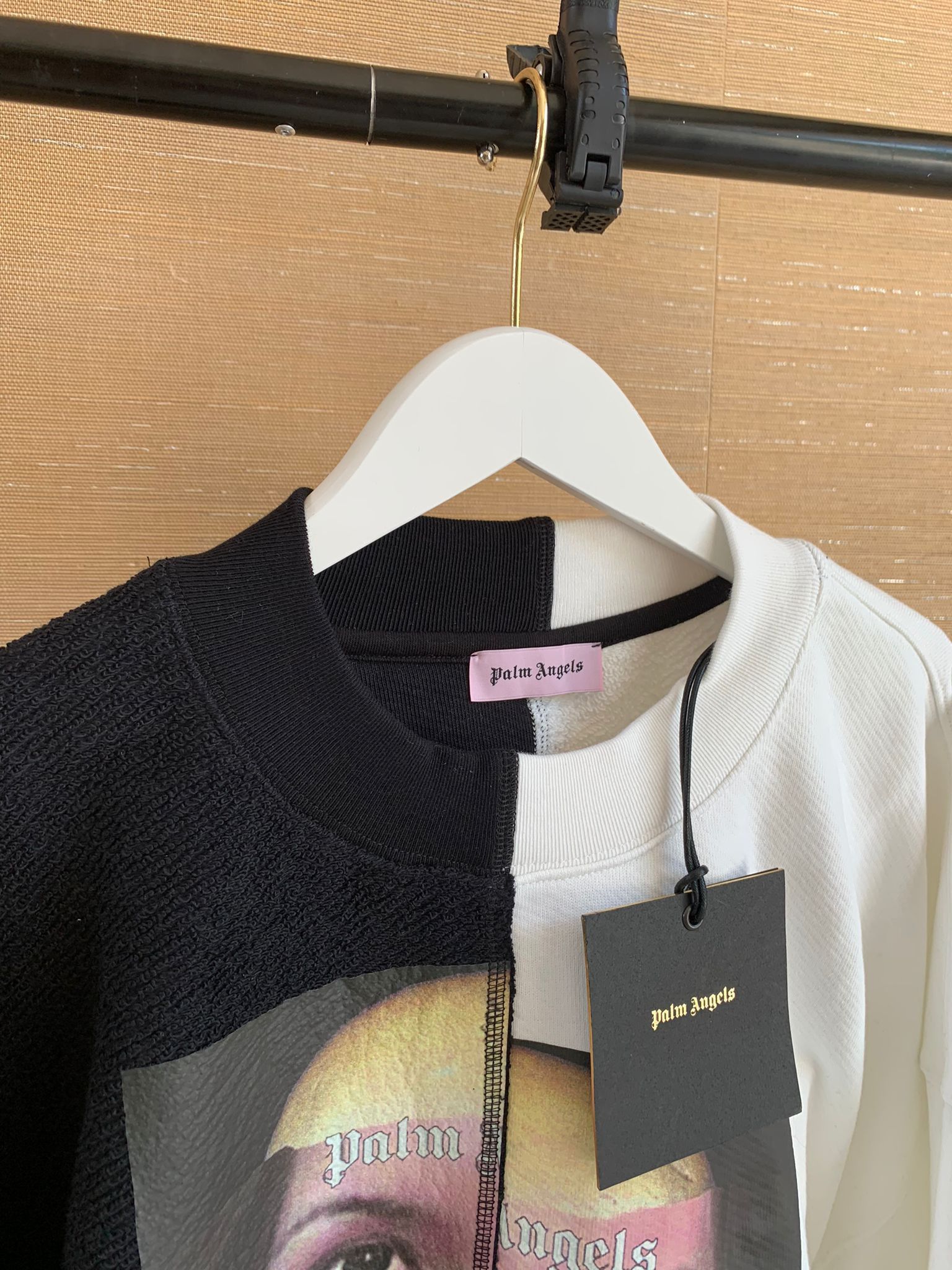 Palm Angels Split MJ Cropped Crew Neck in Black / Ivory Size US S / EU 44-46 / 1 - 5 Thumbnail