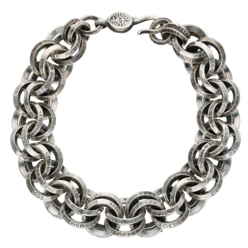 image of Chrome Hearts Double Ring Bracelet in Silver, Men's