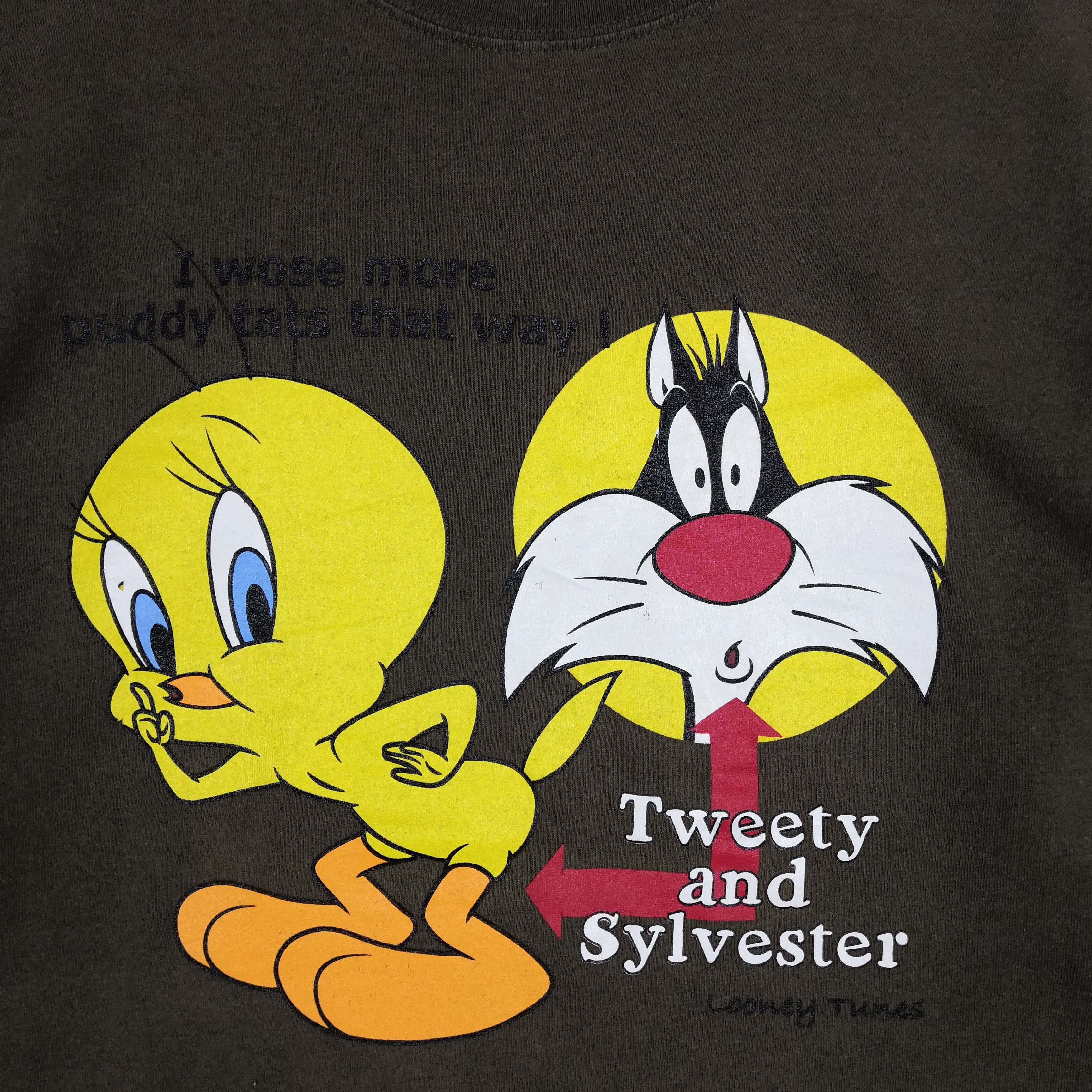 Cartoon Network Warner Bros T Shirt Cartoon Sylvester Tweety Cartoon Tees Size US L / EU 52-54 / 3 - 6 Thumbnail