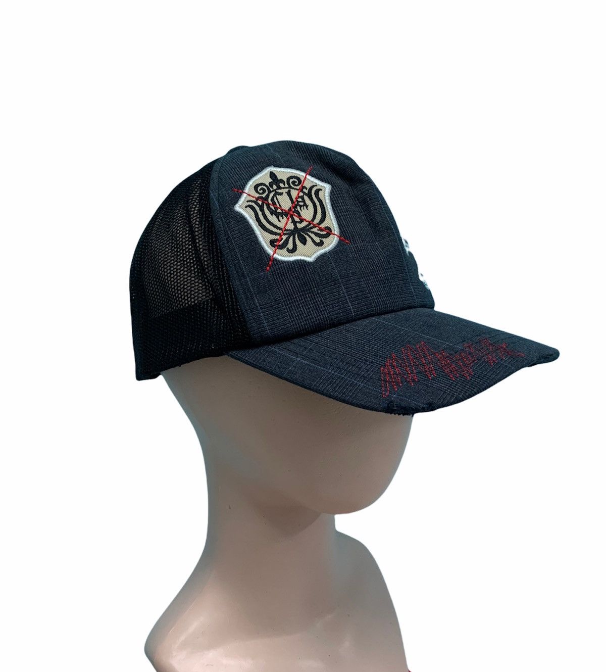 Japanese Brand × Vintage 🎌 Vintage Skulls ☠️ Rhinestone Trucker Hat Cap Size ONE SIZE - 2 Thumbnail