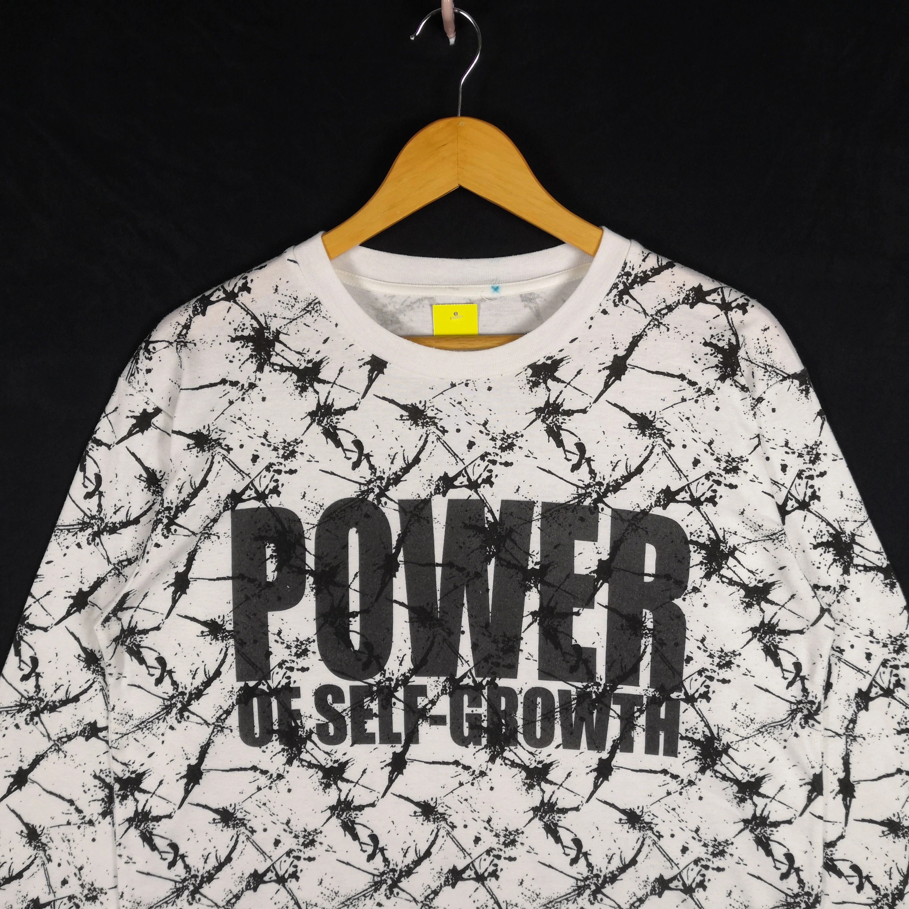 Japanese Brand Vintage Power Self Growth T Shirt Travis Vibes Tees BS18456 Size US L / EU 52-54 / 3 - 3 Thumbnail