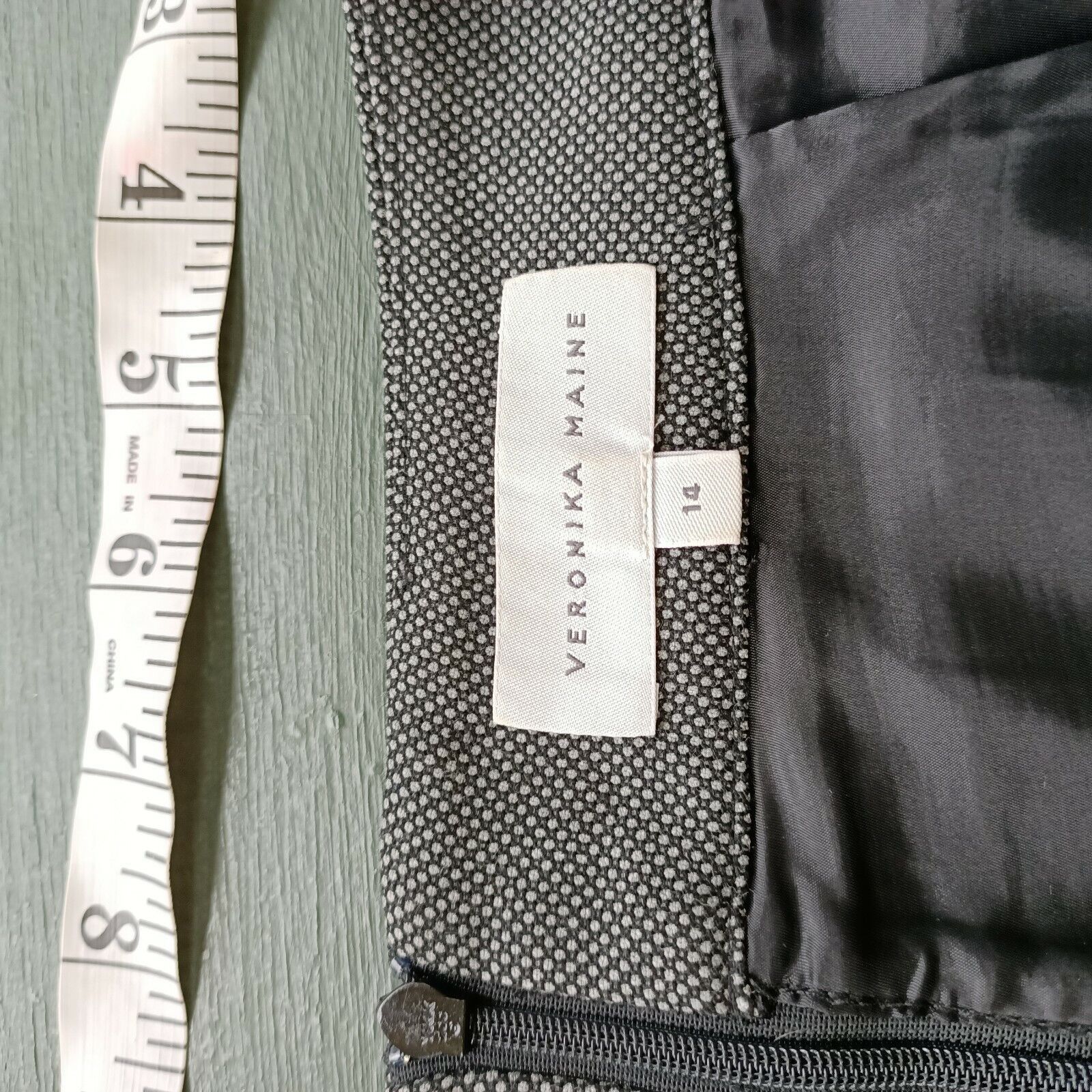 Designer Veronika Maine Pencil Oxford Midi Skirt Size 14 Size 32" / US 10 / IT 46 - 9 Thumbnail