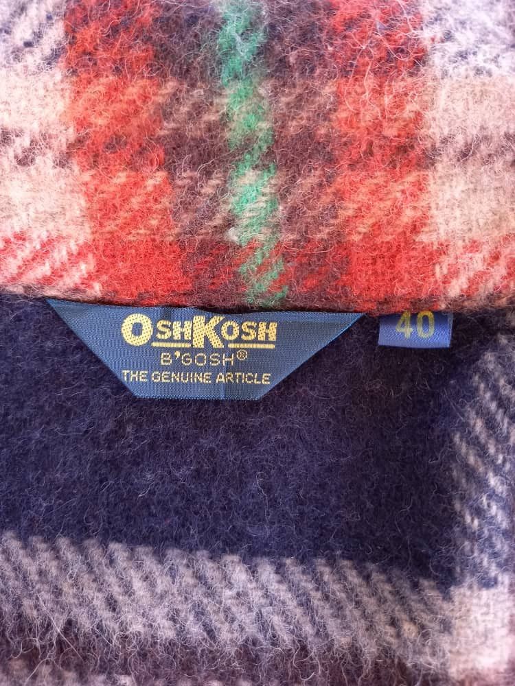 Flannel × Oshkosh × Vintage Vintage Oshkosh B'Gosh Plaid Tartan Wools Jacket Size US M / EU 48-50 / 2 - 11 Thumbnail