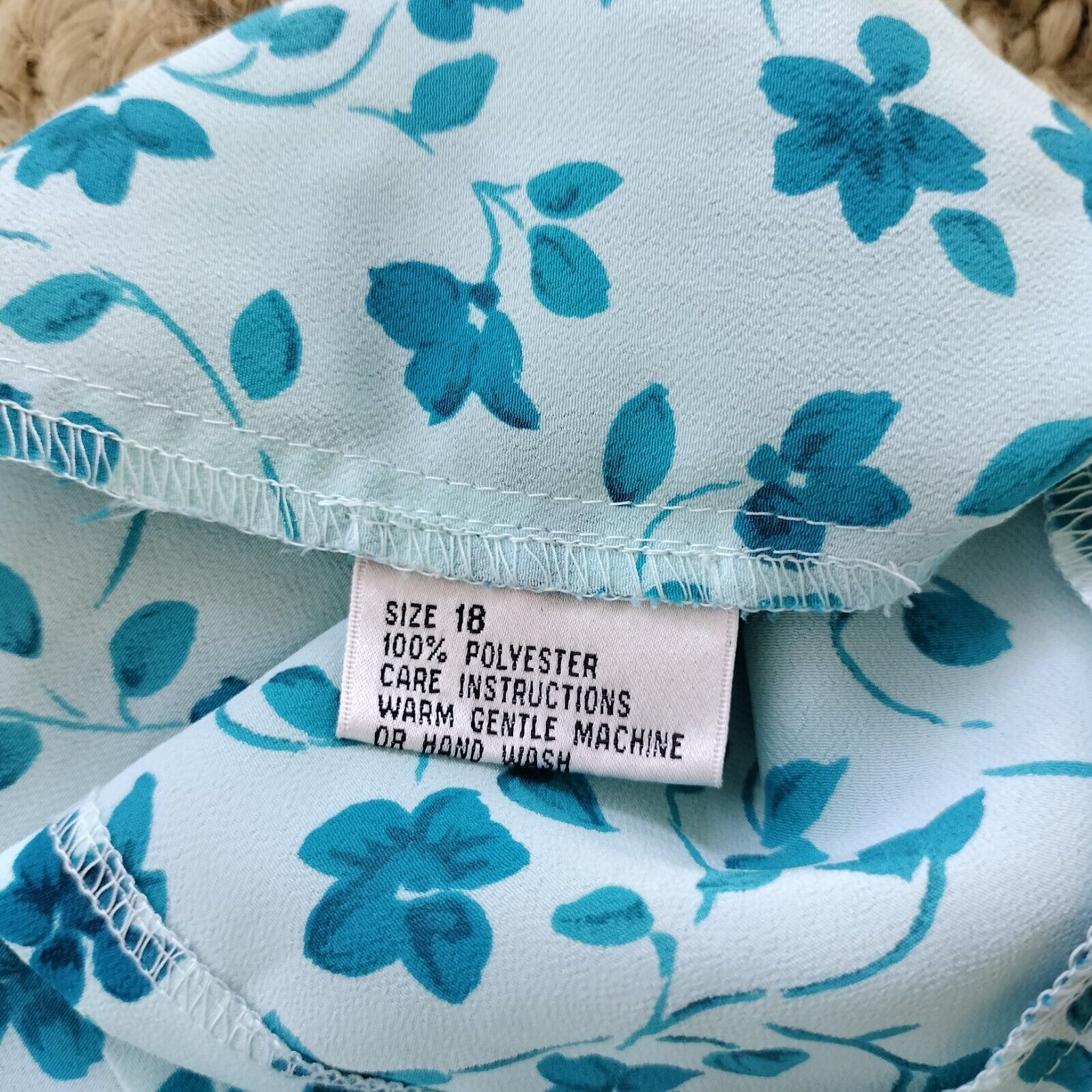 Vintage Vintage 80s Plus Size Dress Blue Floral Mini Retro Festival Size XL / US 12-14 / IT 48-50 - 8 Thumbnail