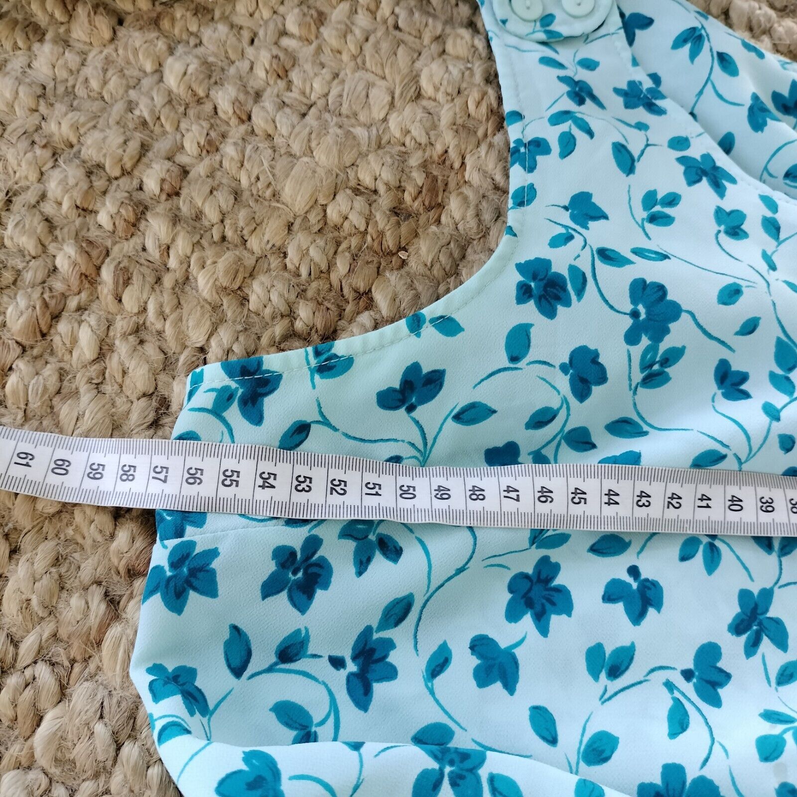 Vintage Vintage 80s Plus Size Dress Blue Floral Mini Retro Festival Size XL / US 12-14 / IT 48-50 - 11 Thumbnail