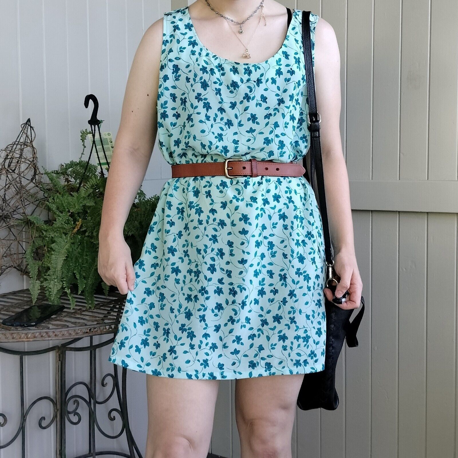 Vintage Vintage 80s Plus Size Dress Blue Floral Mini Retro Festival Size XL / US 12-14 / IT 48-50 - 1 Thumbnail