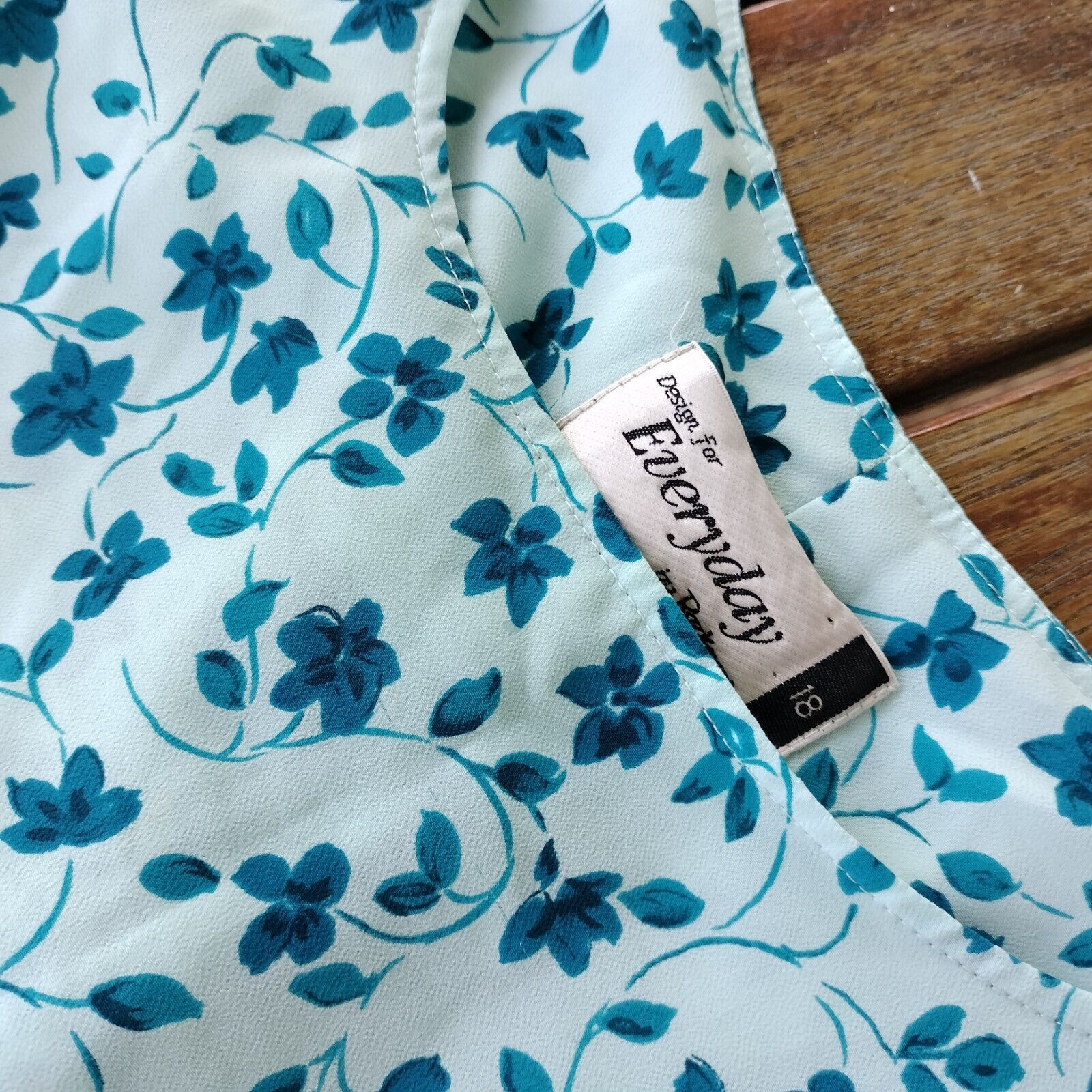 Vintage Vintage 80s Plus Size Dress Blue Floral Mini Retro Festival Size XL / US 12-14 / IT 48-50 - 9 Thumbnail