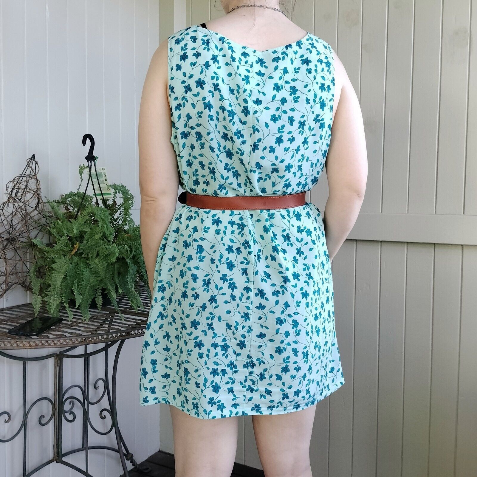 Vintage Vintage 80s Plus Size Dress Blue Floral Mini Retro Festival Size XL / US 12-14 / IT 48-50 - 3 Thumbnail
