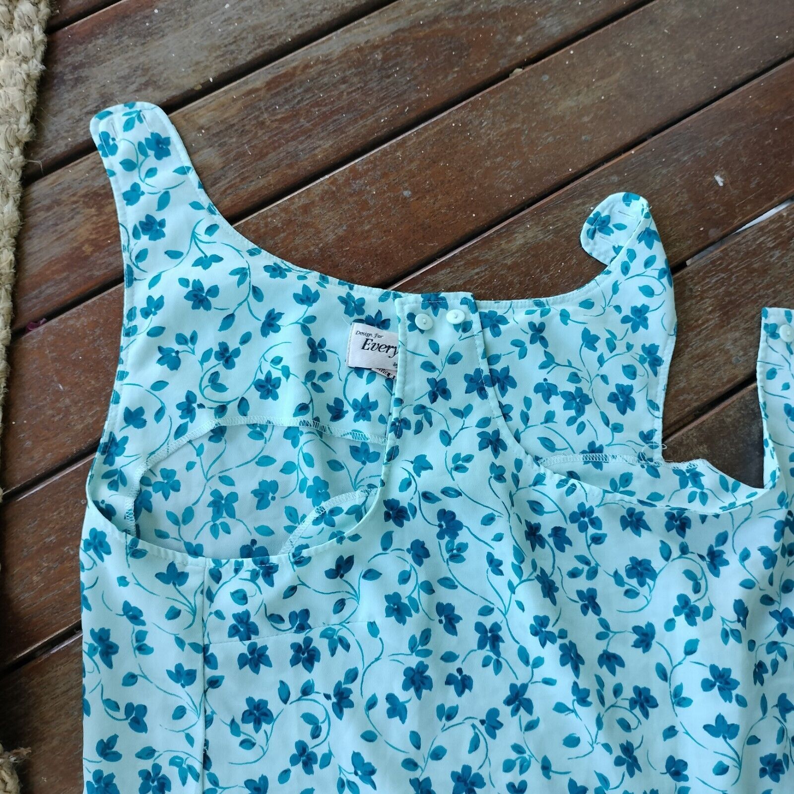 Vintage Vintage 80s Plus Size Dress Blue Floral Mini Retro Festival Size XL / US 12-14 / IT 48-50 - 17 Thumbnail