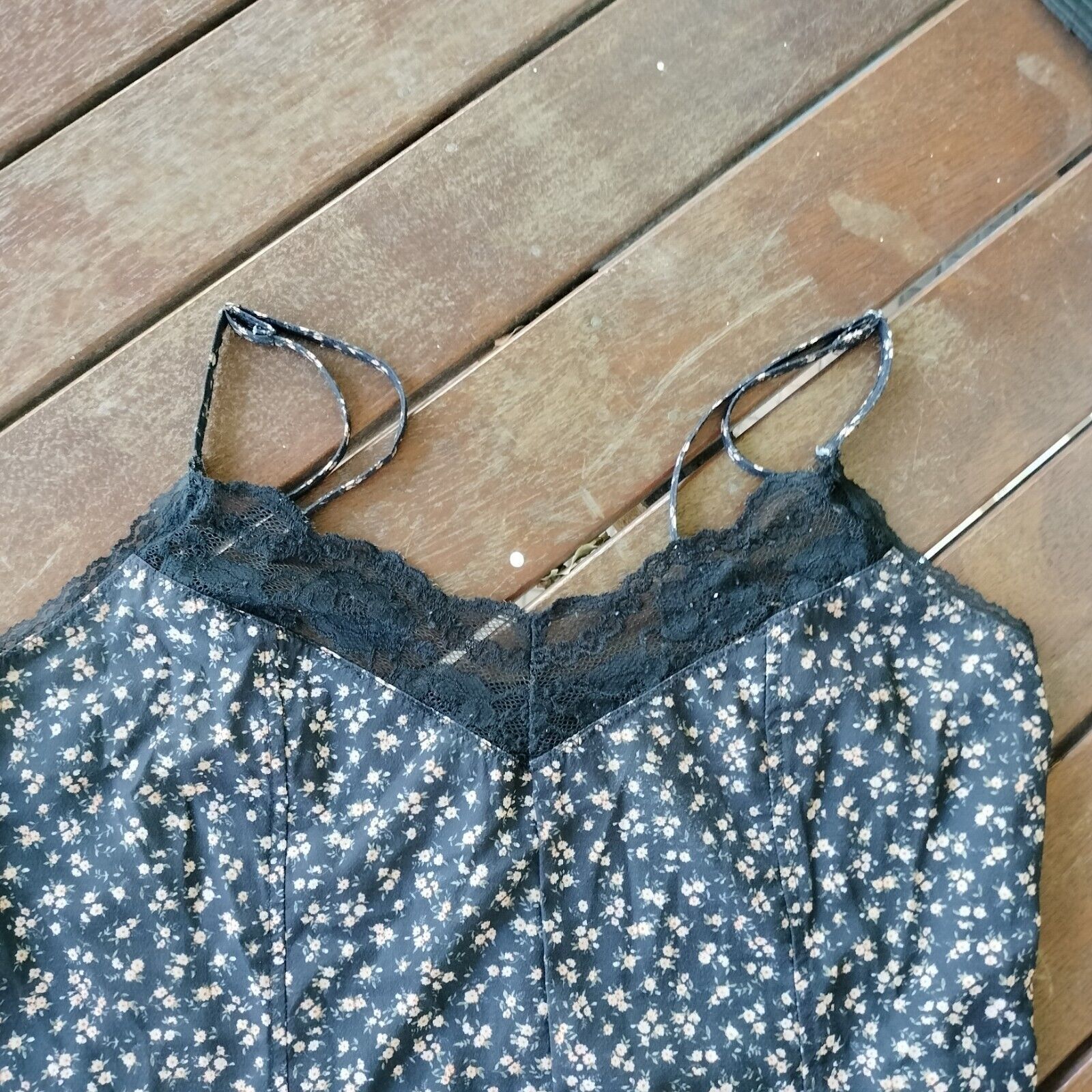 Designer × MINKPINK Minkpink Playsuit Romper Black Floral Lace Ditsy Crepe Boho Size 27" / US 4 / IT 40 - 11 Thumbnail