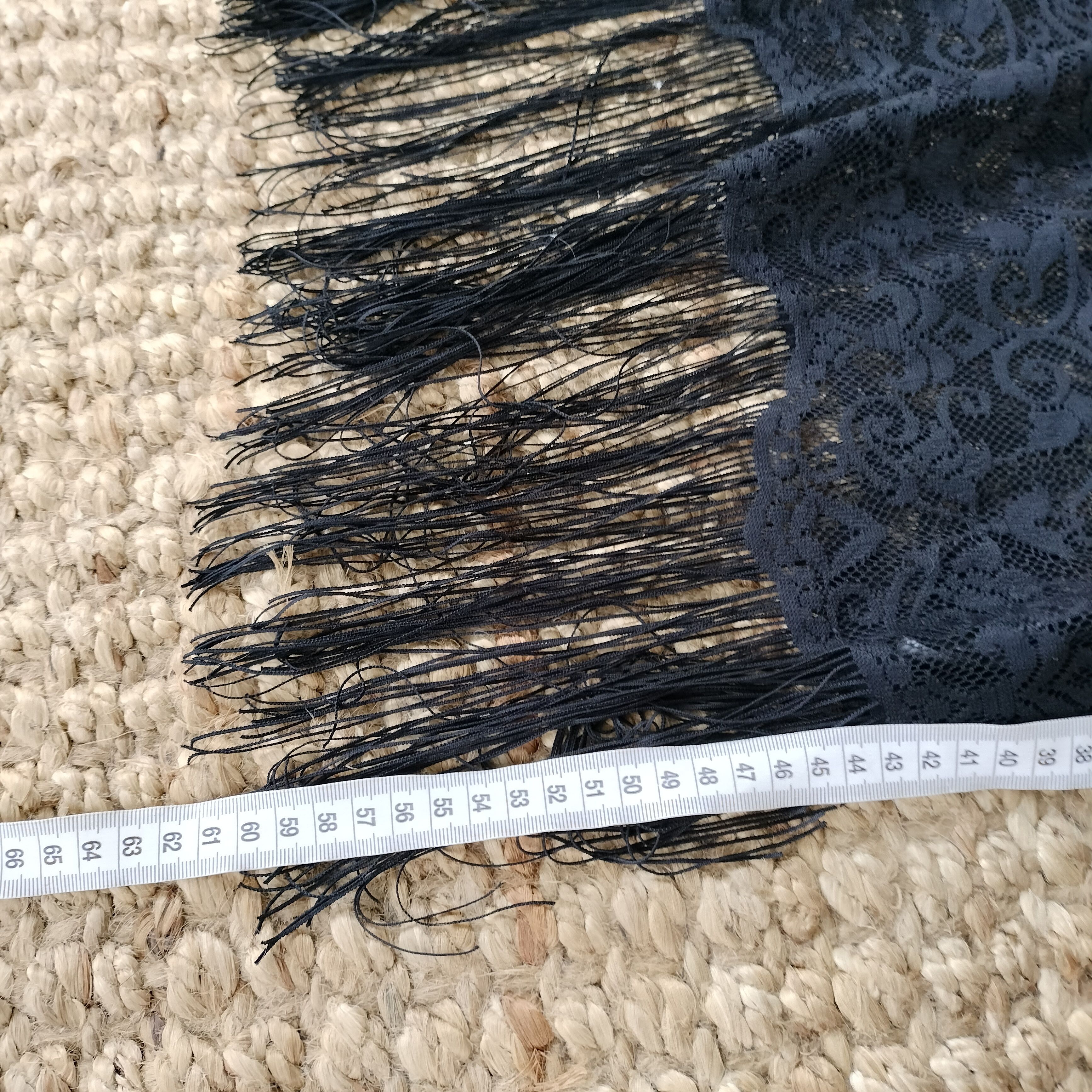Designer Forever new black boho crochet mesh lace fringe tank top Size ONE SIZE - 8 Thumbnail