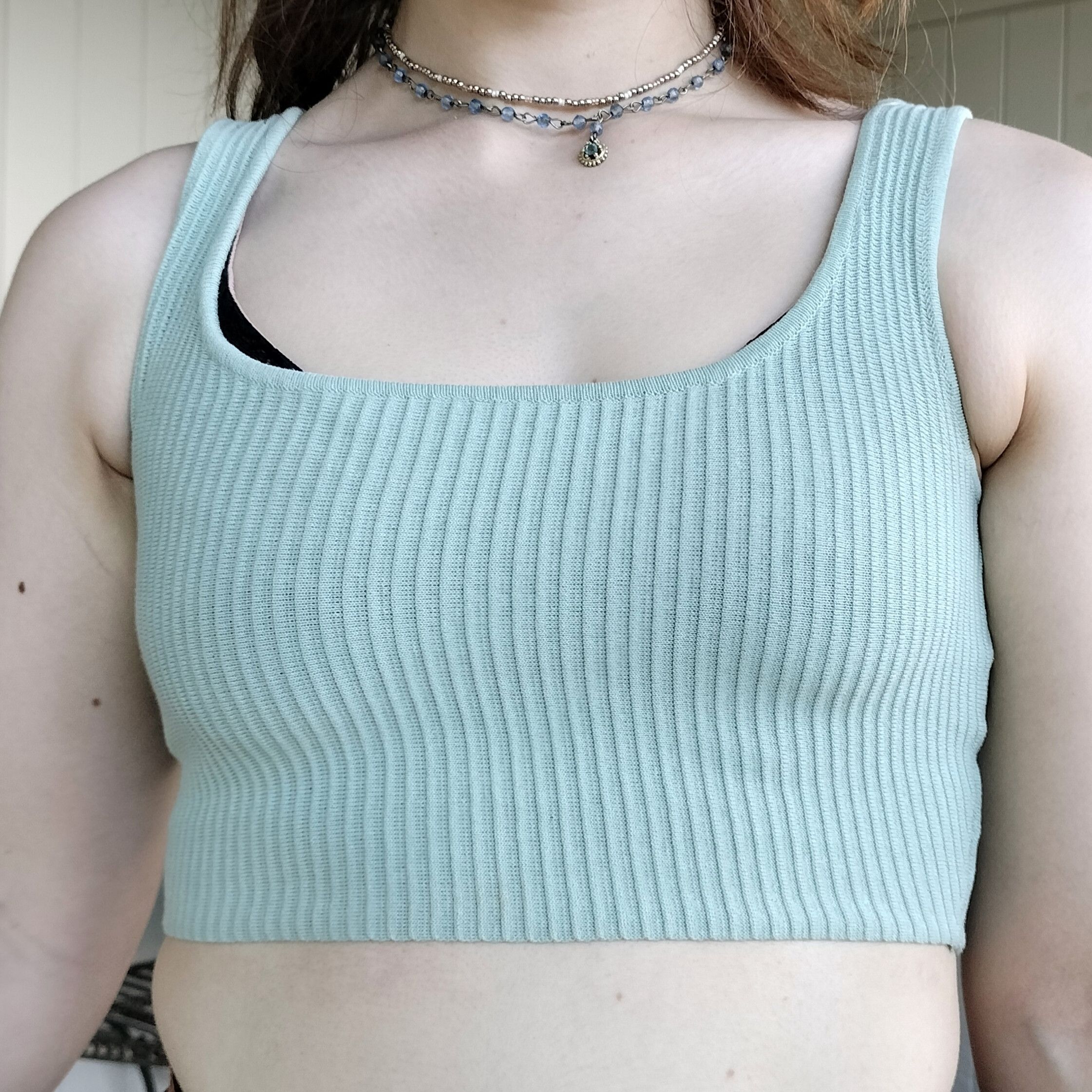 Other Supre mint green knit ribbed sleeveless fitted crop top Size M / US 6-8 / IT 42-44 - 3 Thumbnail