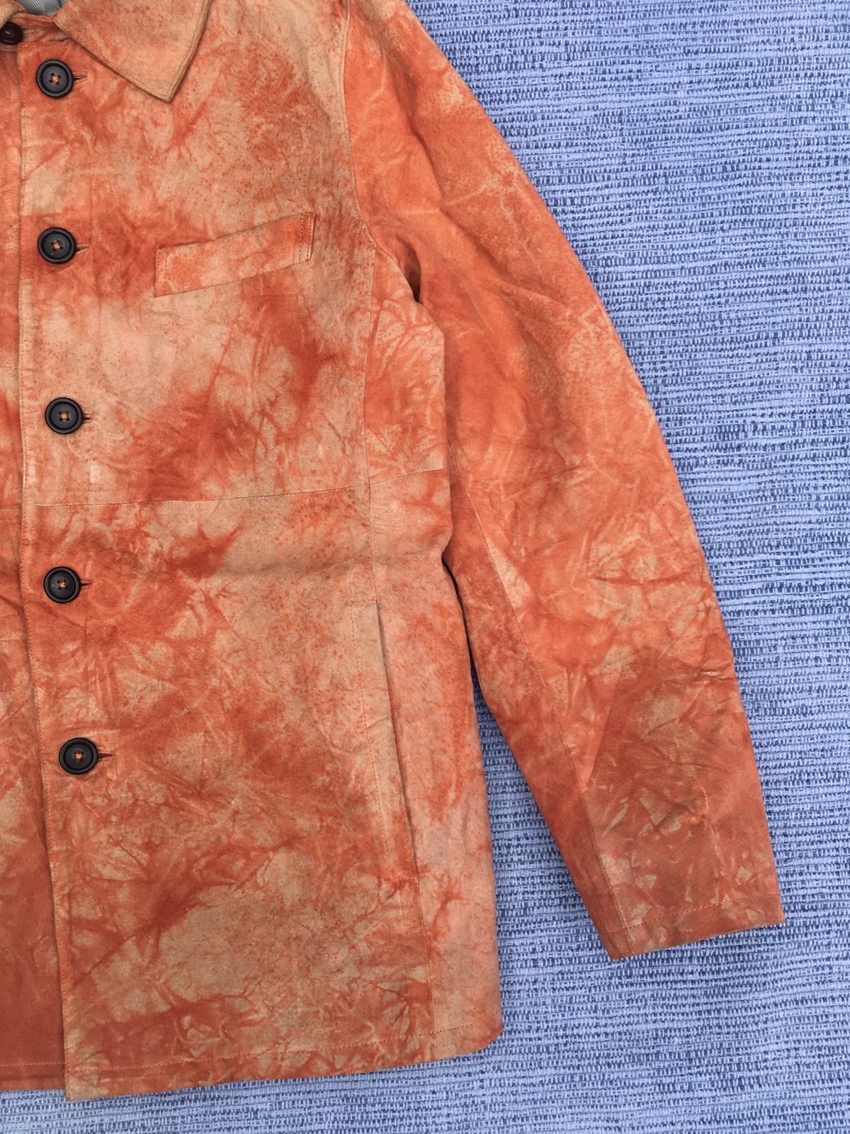 Japanese Brand orange tie die leather jacket Size US M / EU 48-50 / 2 - 3 Thumbnail