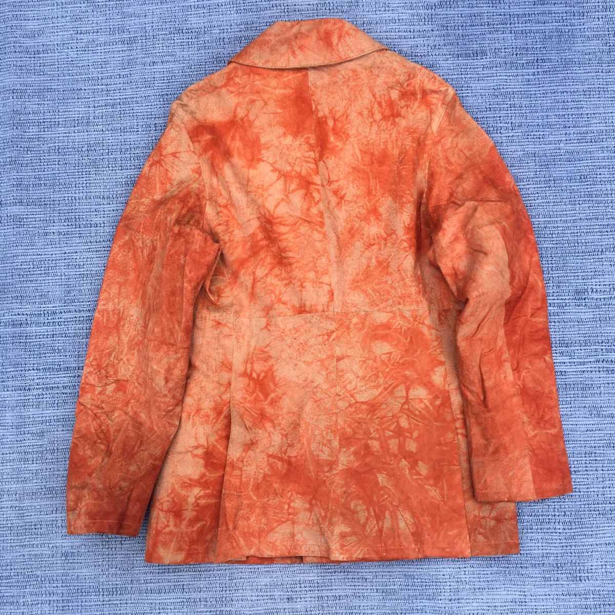 Japanese Brand orange tie die leather jacket Size US M / EU 48-50 / 2 - 9 Thumbnail