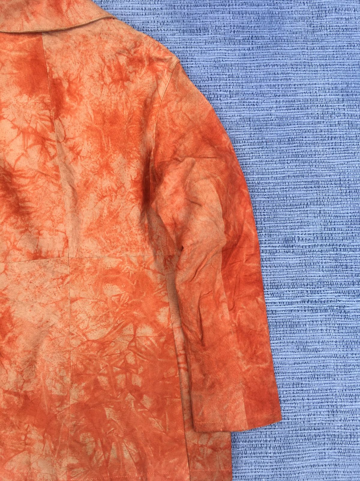 Japanese Brand orange tie die leather jacket Size US M / EU 48-50 / 2 - 11 Thumbnail