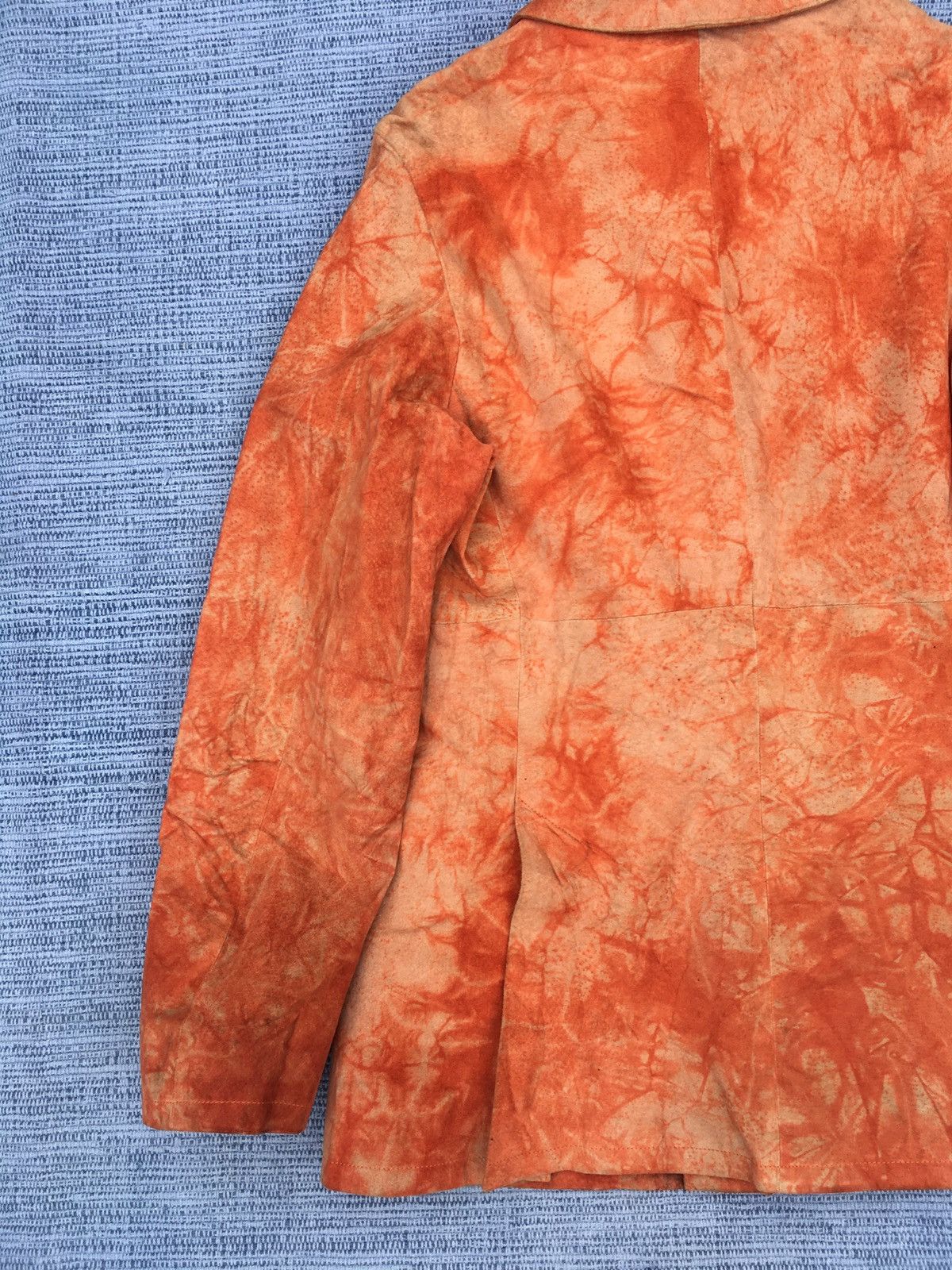 Japanese Brand orange tie die leather jacket Size US M / EU 48-50 / 2 - 12 Thumbnail