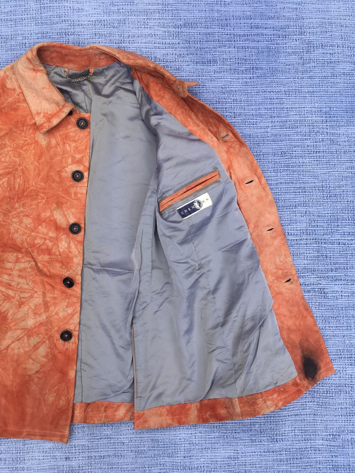 Japanese Brand orange tie die leather jacket Size US M / EU 48-50 / 2 - 5 Thumbnail