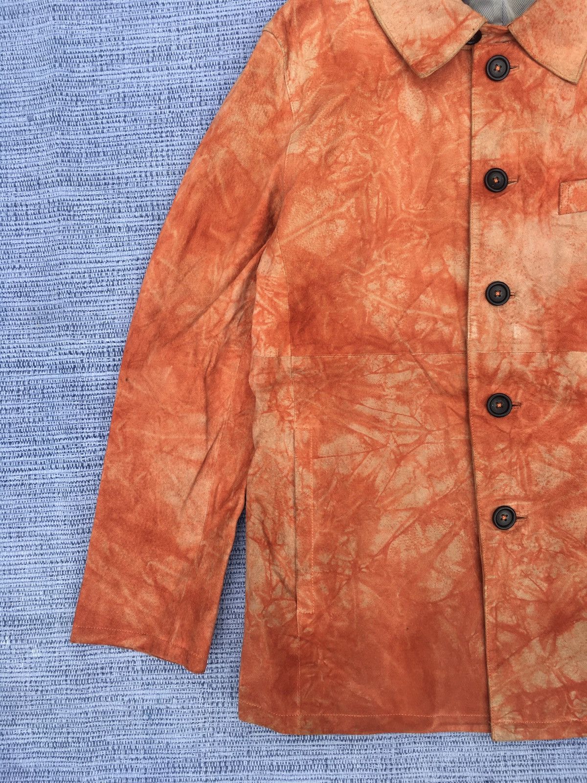 Japanese Brand orange tie die leather jacket Size US M / EU 48-50 / 2 - 4 Thumbnail