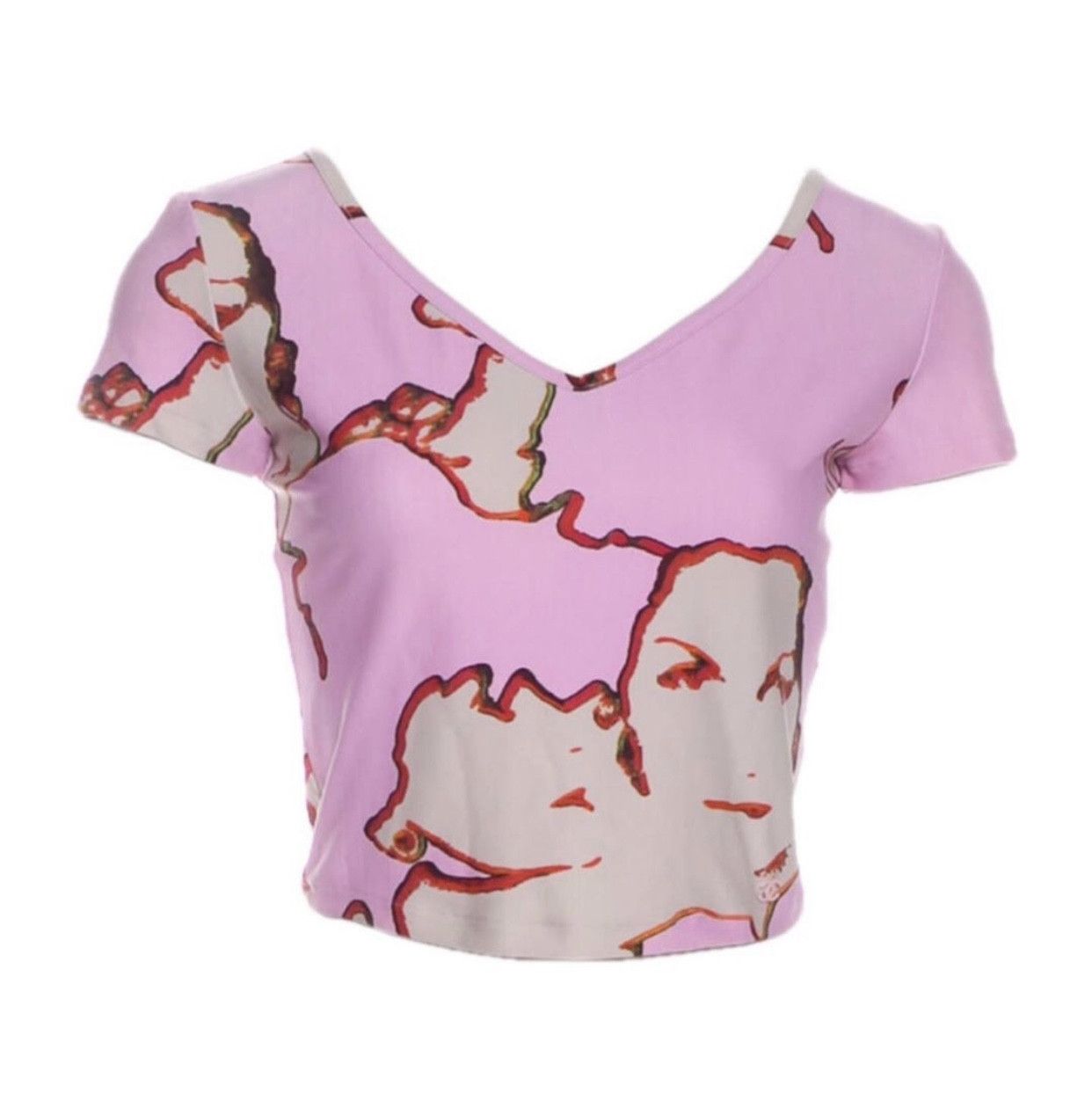 Chanel Chanel Rare Vintage Pink Face Portrait V-Neck Top 38 Size XS / US 0-2 / IT 36-38 - 1 Thumbnail