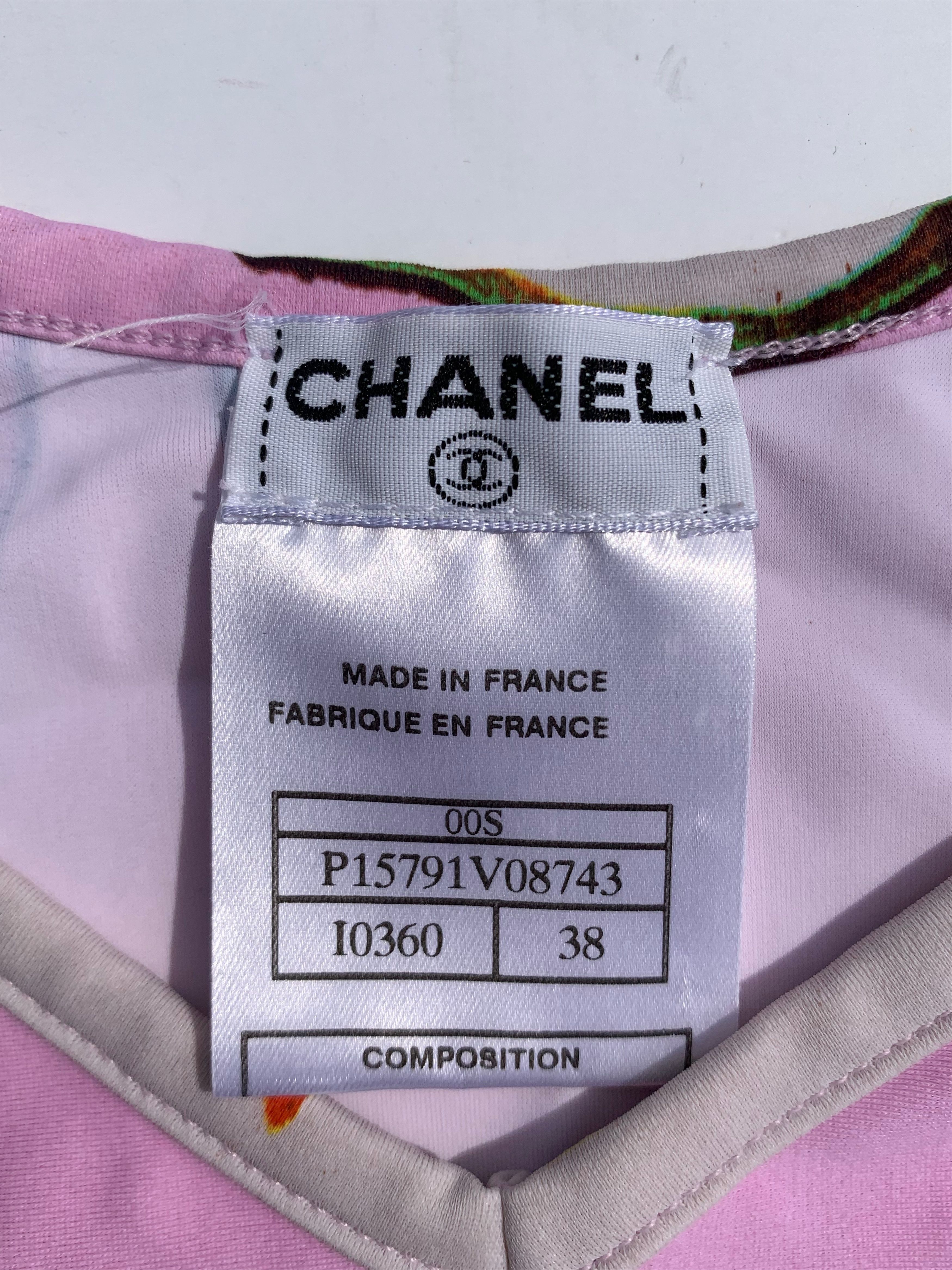 Chanel Chanel Rare Vintage Pink Face Portrait V-Neck Top 38 Size XS / US 0-2 / IT 36-38 - 4 Thumbnail
