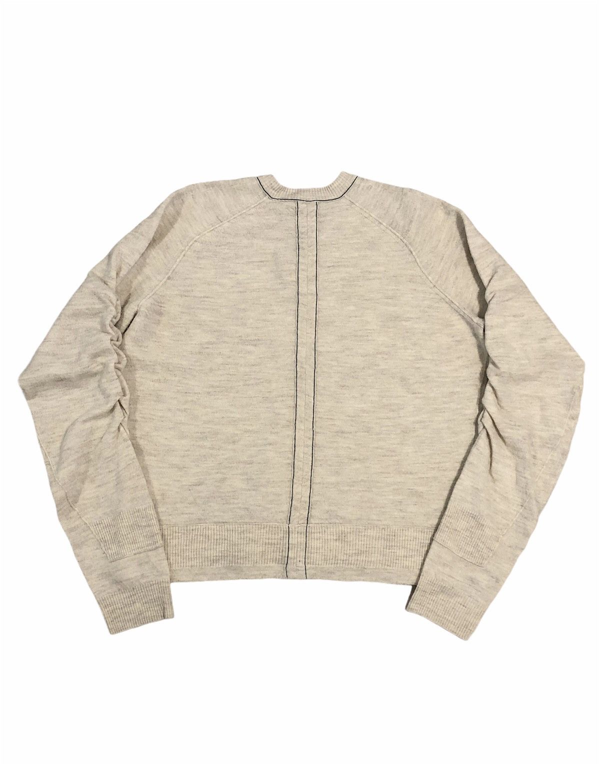 Celine Phoebe Philo Wool & Alpaca V-Neck Sweater Ruched Sleeves Size S / US 4 / IT 40 - 6 Thumbnail