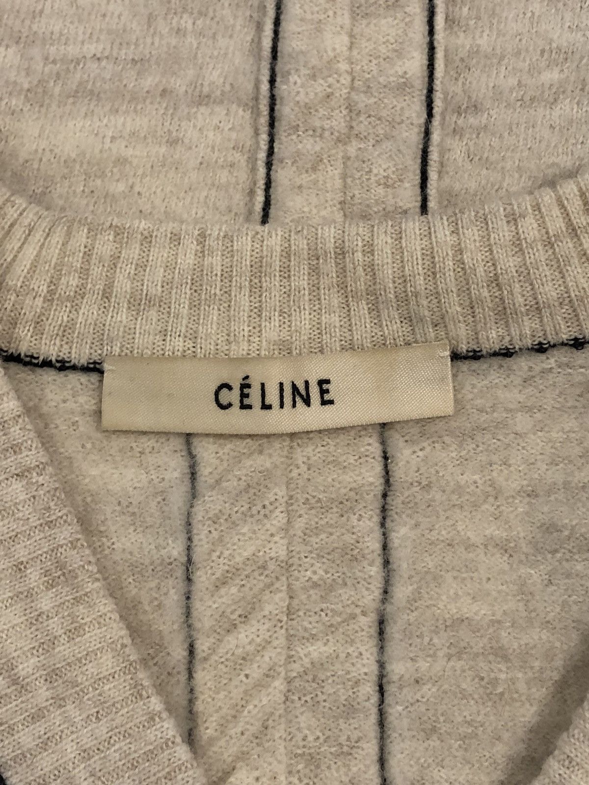 Celine Phoebe Philo Wool & Alpaca V-Neck Sweater Ruched Sleeves Size S / US 4 / IT 40 - 7 Thumbnail