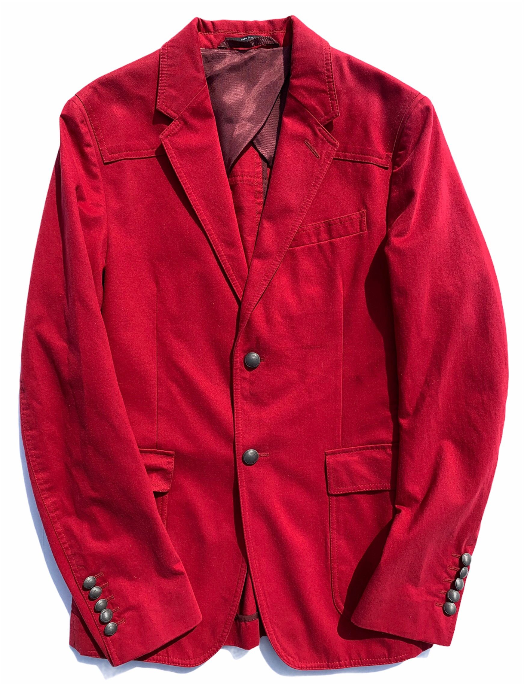 Gucci Gucci 2 Button Red Blazer Jacket Size 44R - 1 Thumbnail