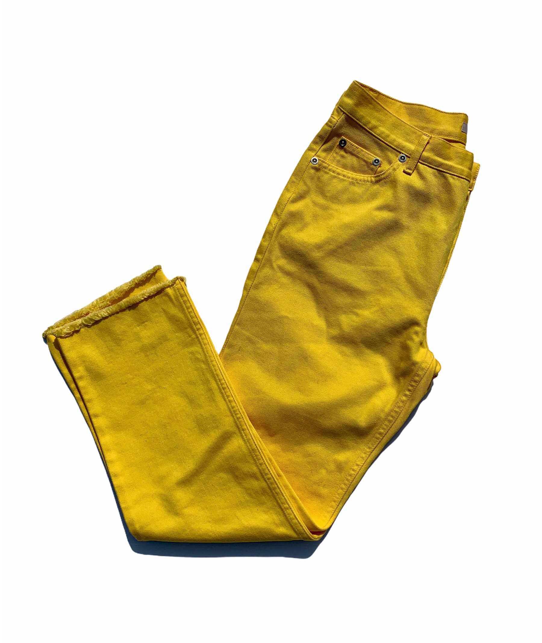 Celine Celine Rare Phoebe Philo Era Yellow Straight Denim Jeans Size 25" / US 0 / IT 36 - 4 Thumbnail