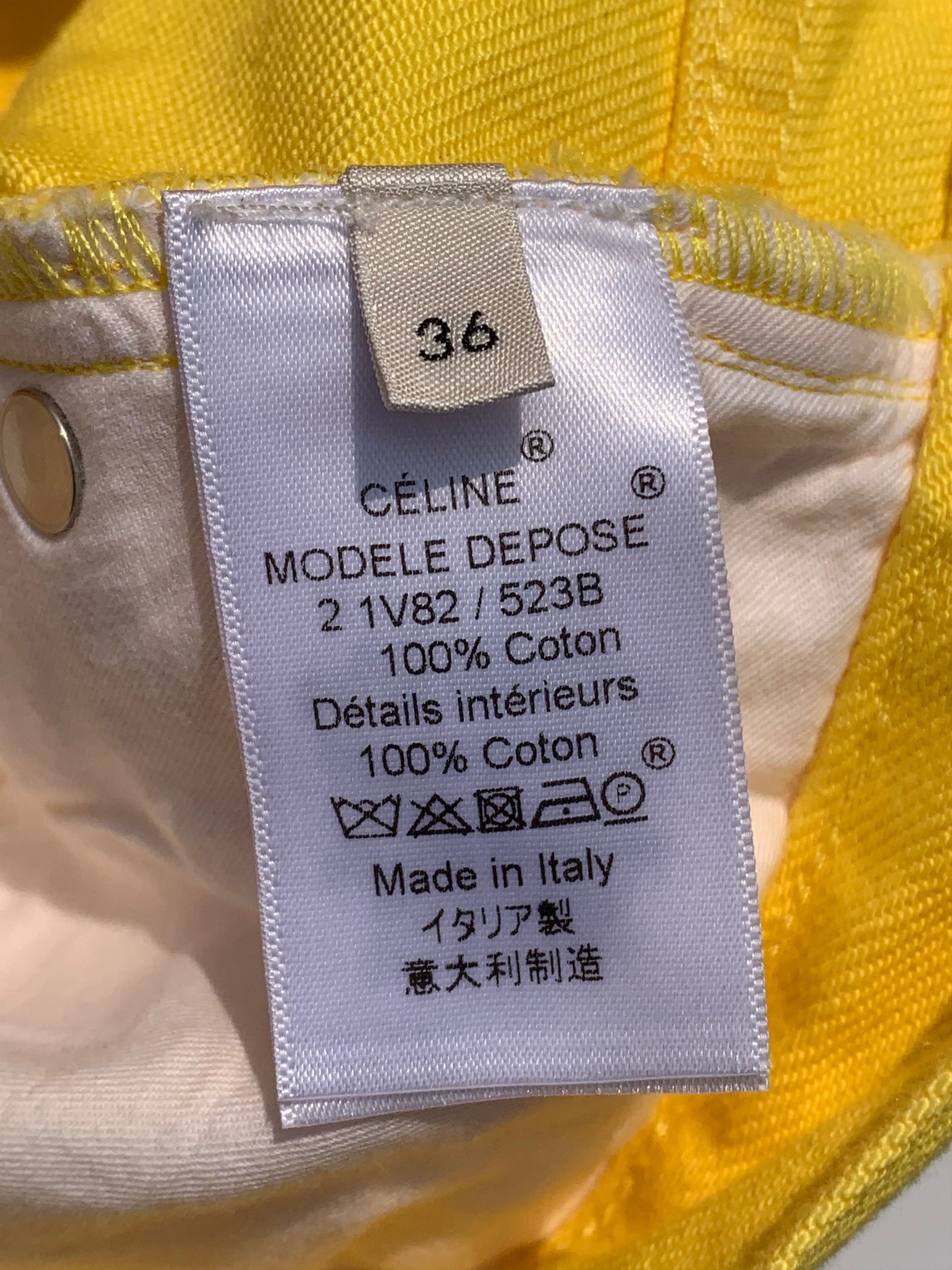 Celine Celine Rare Phoebe Philo Era Yellow Straight Denim Jeans Size 25" / US 0 / IT 36 - 7 Thumbnail