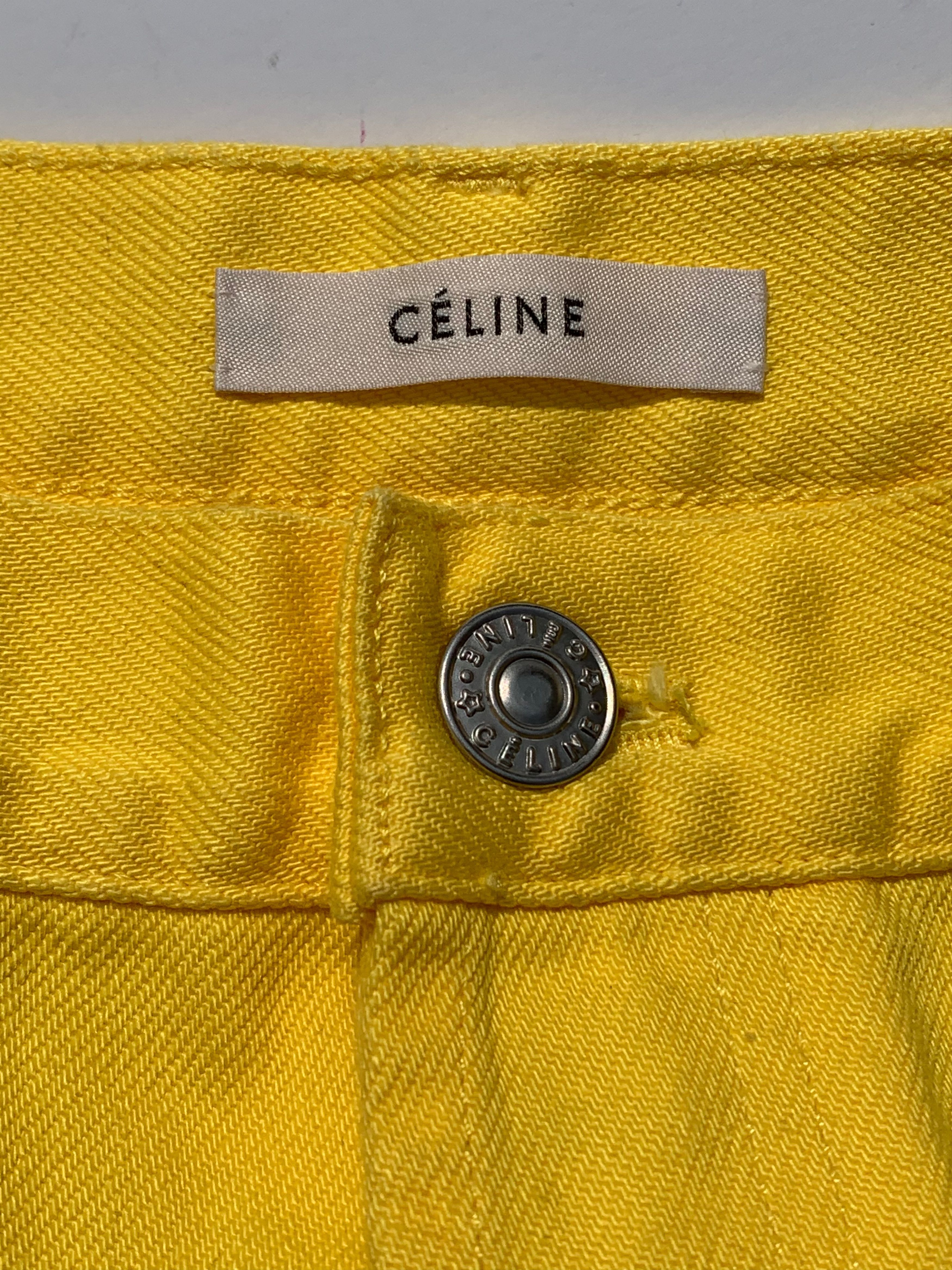 Celine Celine Rare Phoebe Philo Era Yellow Straight Denim Jeans Size 25" / US 0 / IT 36 - 6 Thumbnail