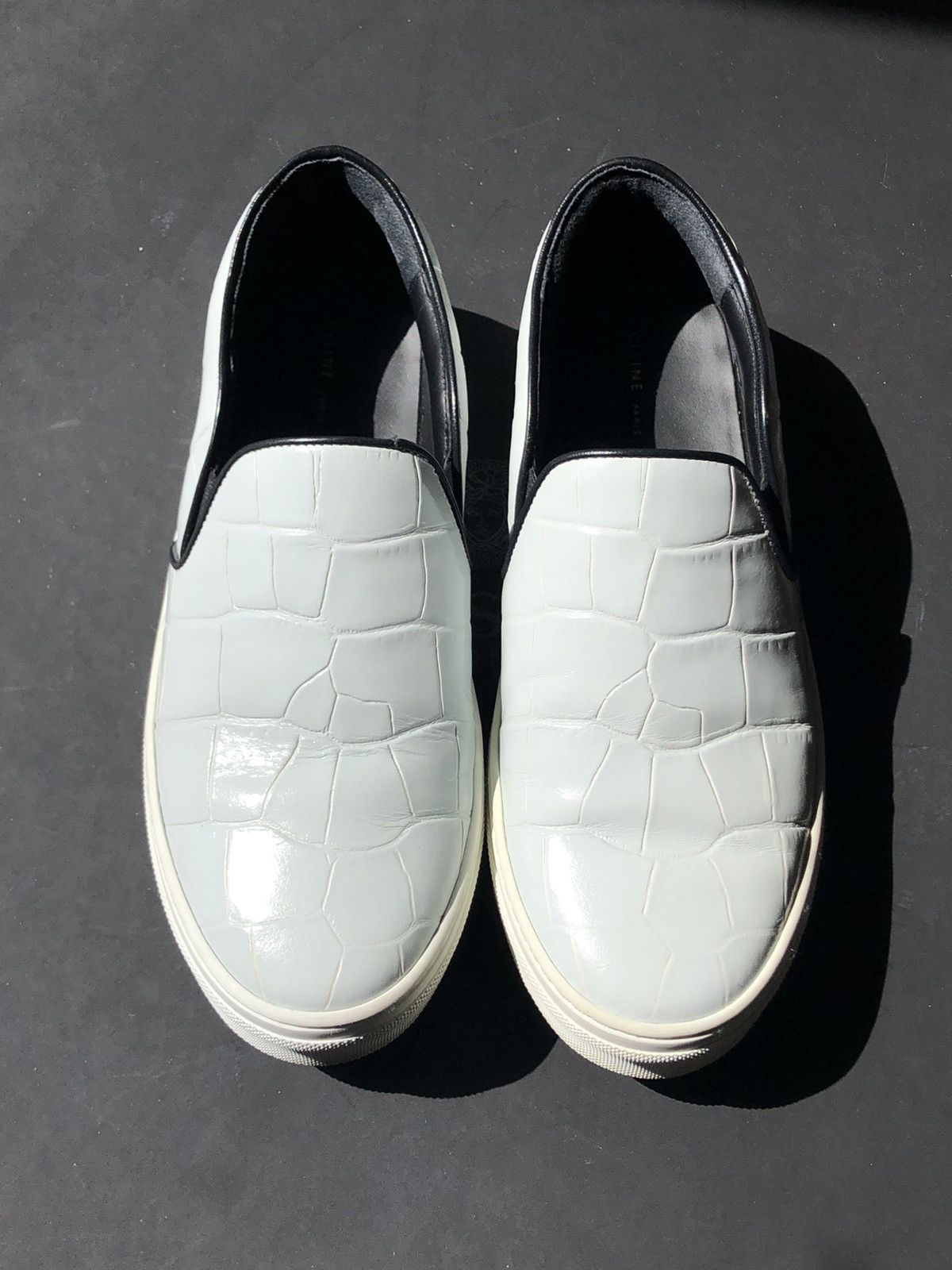 Celine Celine Phoebe Philo White Crocodile Slip-On Sneaker Size US 7 / IT 37 - 2 Thumbnail