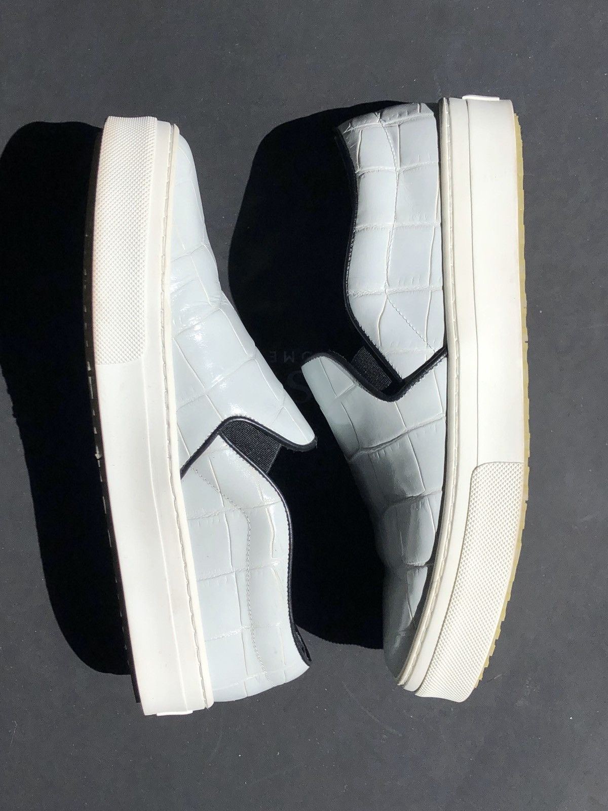 Celine Celine Phoebe Philo White Crocodile Slip-On Sneaker Size US 7 / IT 37 - 4 Thumbnail